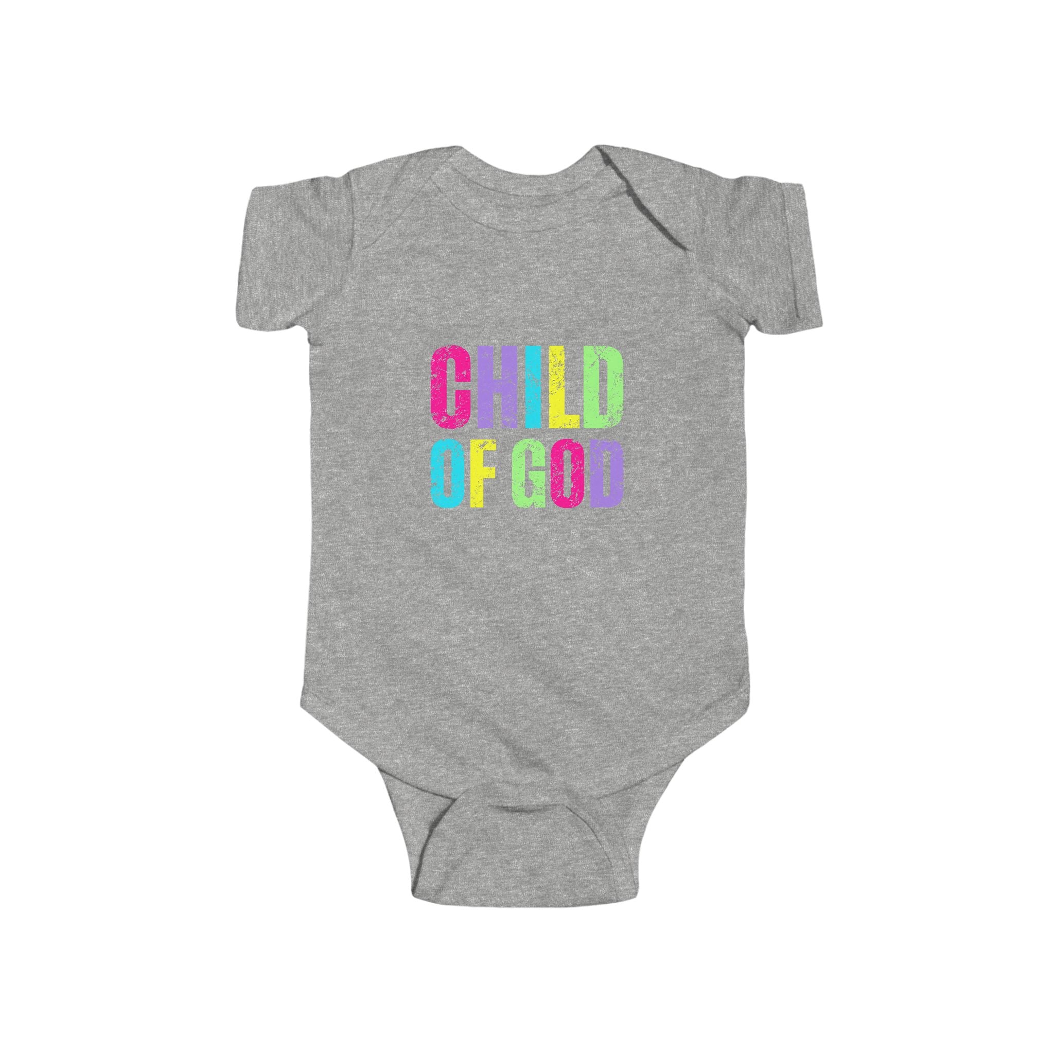Colorful 'Child of God' Infant Bodysuit - Baby Shower Gift, Cute Baby Outfit, Faith-Based Apparel, Newborn Clothes, Religious Babywear