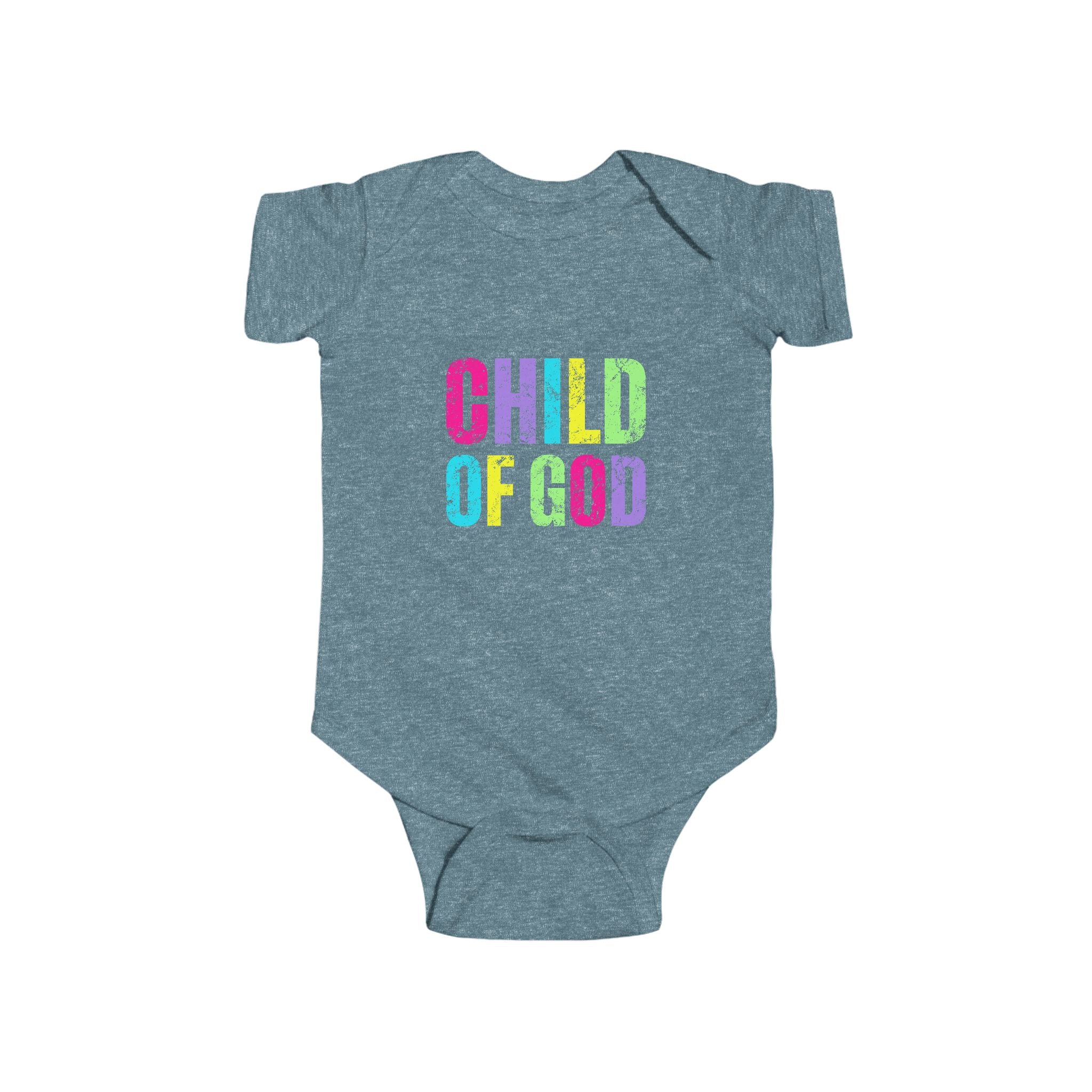 Colorful 'Child of God' Infant Bodysuit - Baby Shower Gift, Cute Baby Outfit, Faith-Based Apparel, Newborn Clothes, Religious Babywear
