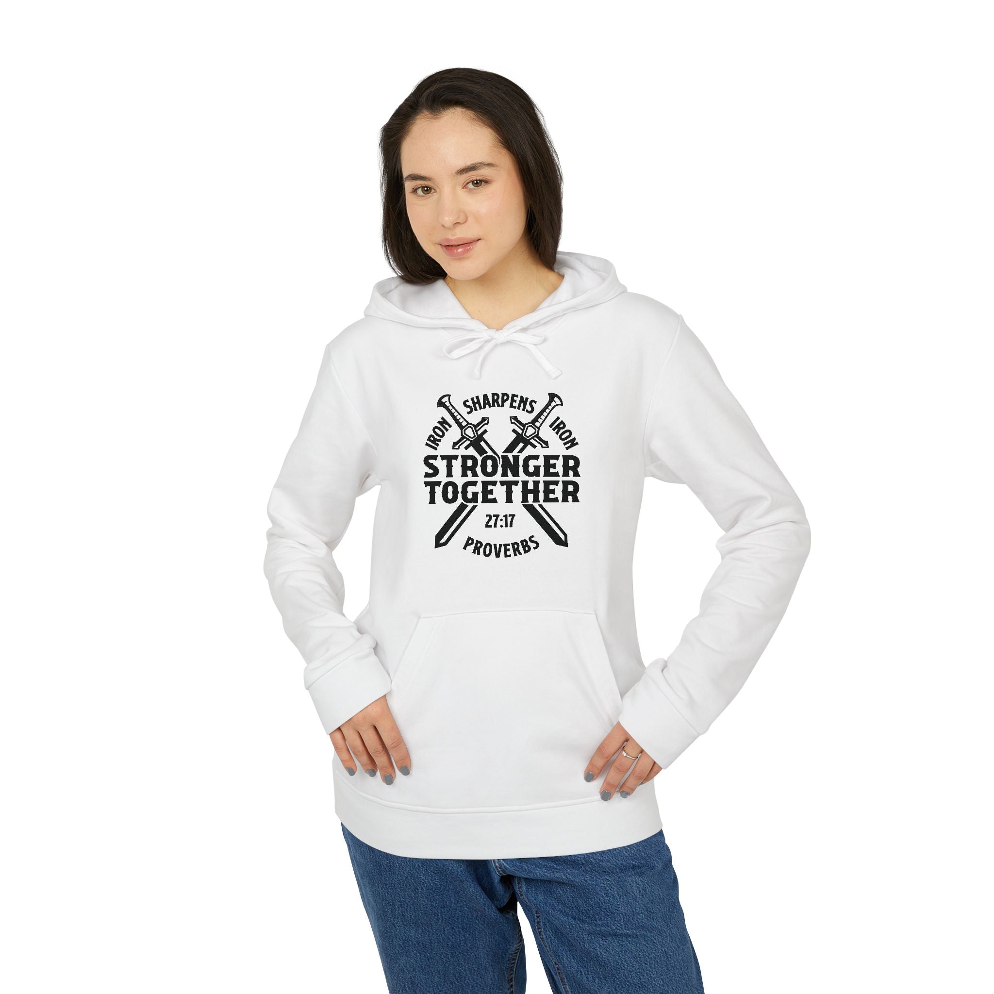 Iron Sharpens Iron Hoodie, Unisex Fleece Pullover, Motivational Sweatshirt, Inspirational Jumper, Workout Clothing, Fitness Apparel
