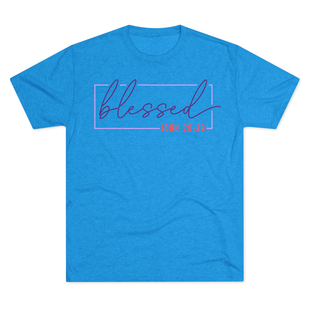 Blessed Unisex Tri-Blend Crew Tee | Inspirational Gift for Friends, Spiritual Wear, Faith-Based Apparel, Green Shirt, Casual Top