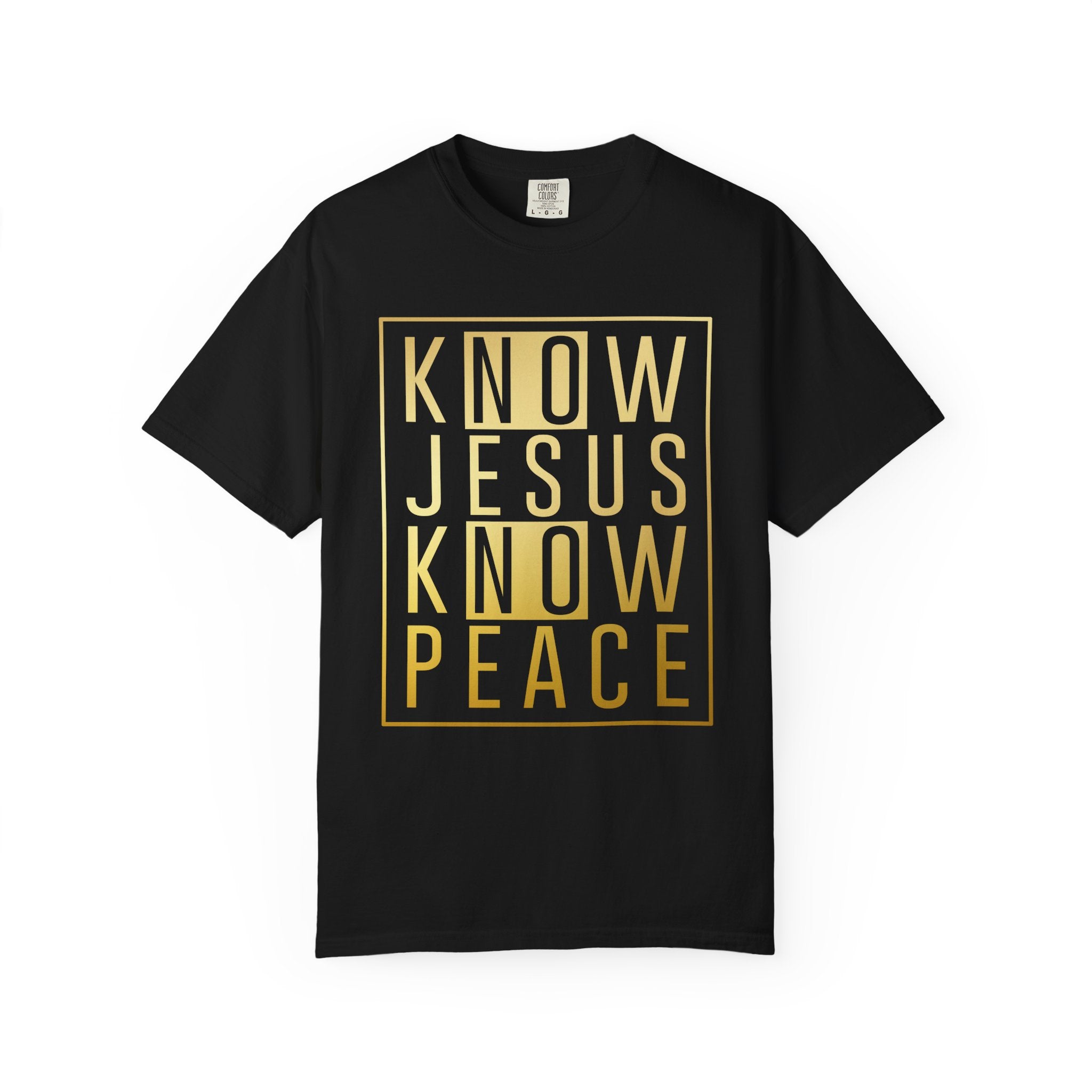 Know Jesus, Know Peace Unisex Garment-Dyed T-shirt | Inspirational Apparel for Faith, Church Events, Gifts, Casual Wear, Summer Outfits