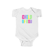 Colorful 'Child of God' Infant Bodysuit - Baby Shower Gift, Cute Baby Outfit, Faith-Based Apparel, Newborn Clothes, Religious Babywear