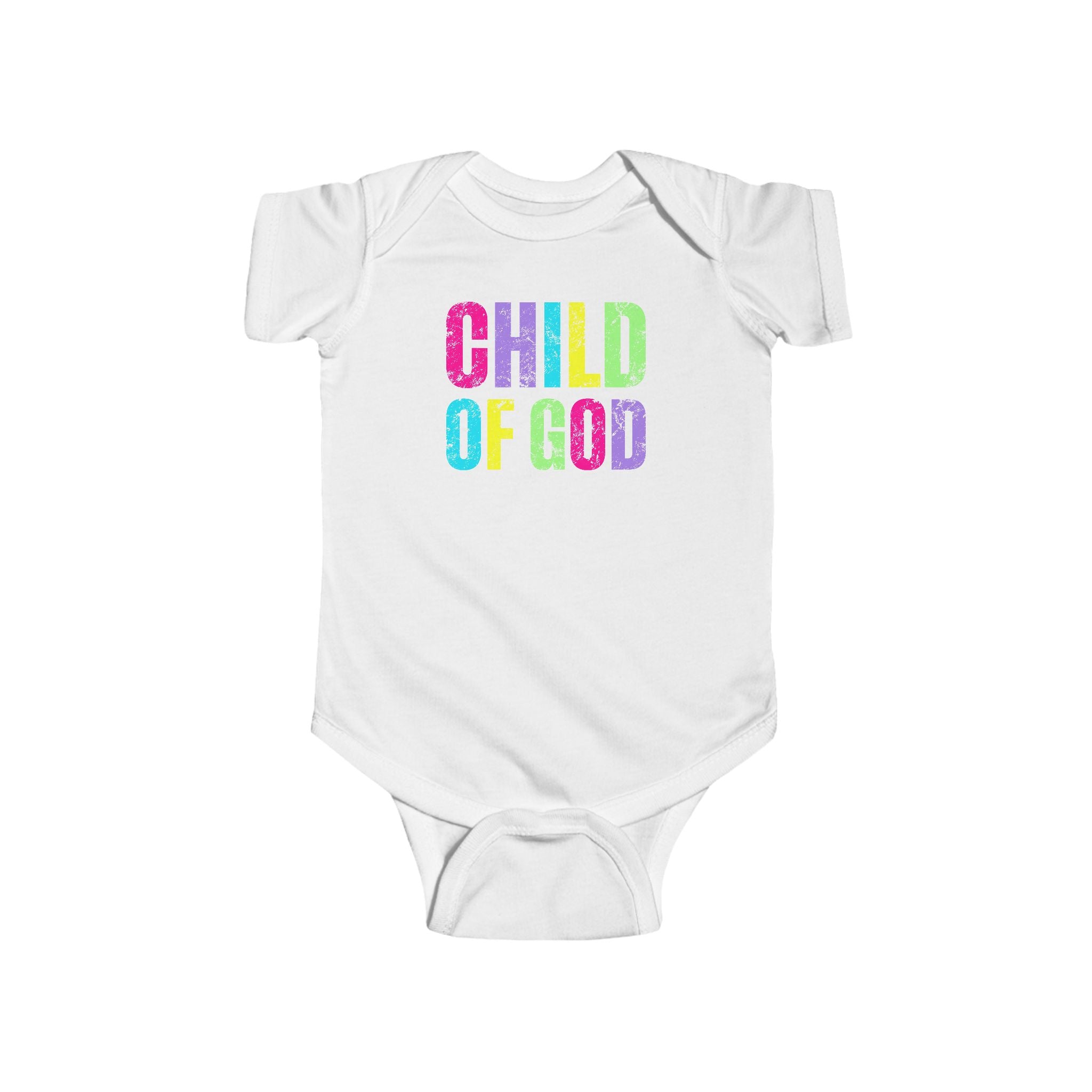 Colorful 'Child of God' Infant Bodysuit - Baby Shower Gift, Cute Baby Outfit, Faith-Based Apparel, Newborn Clothes, Religious Babywear