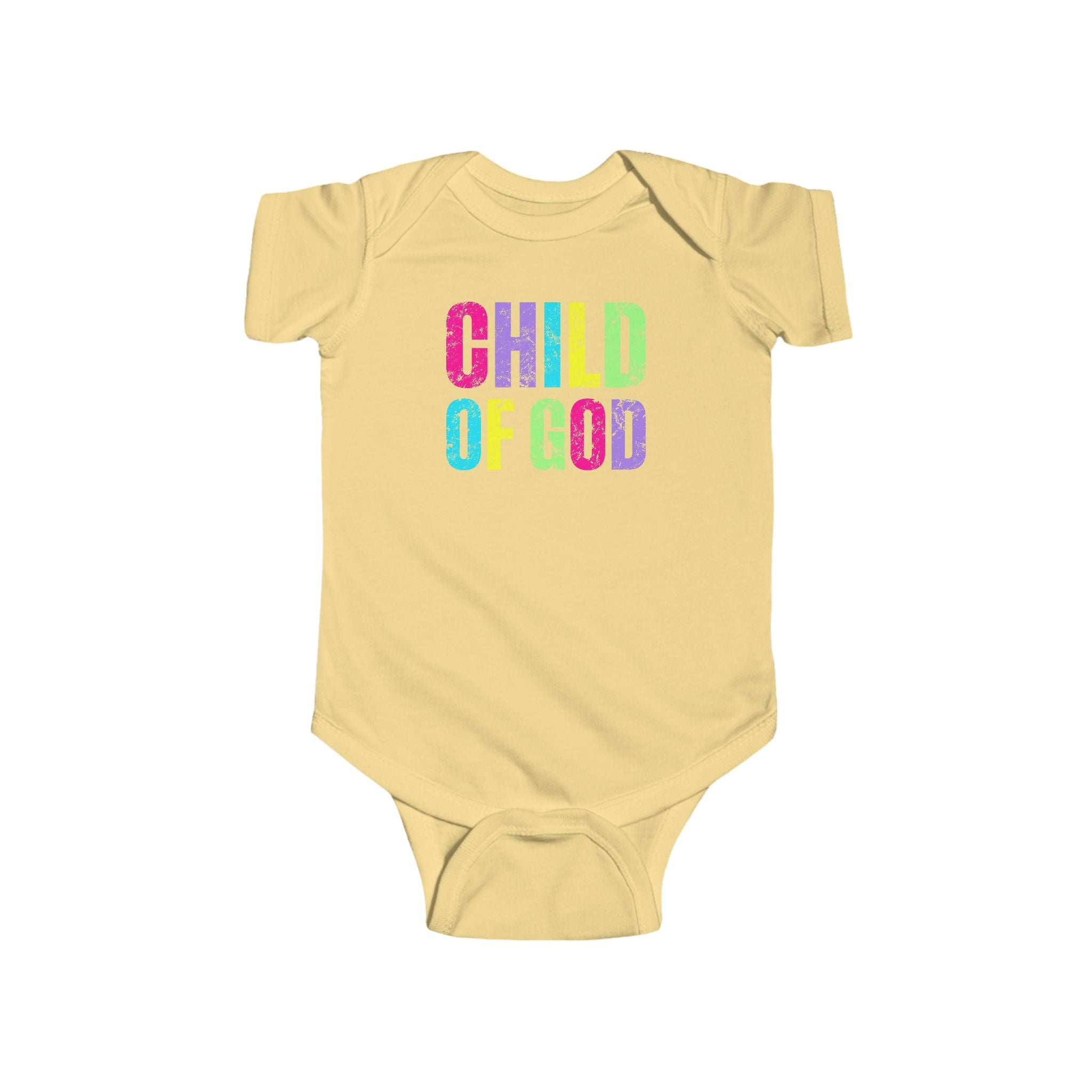 Colorful 'Child of God' Infant Bodysuit - Baby Shower Gift, Cute Baby Outfit, Faith-Based Apparel, Newborn Clothes, Religious Babywear