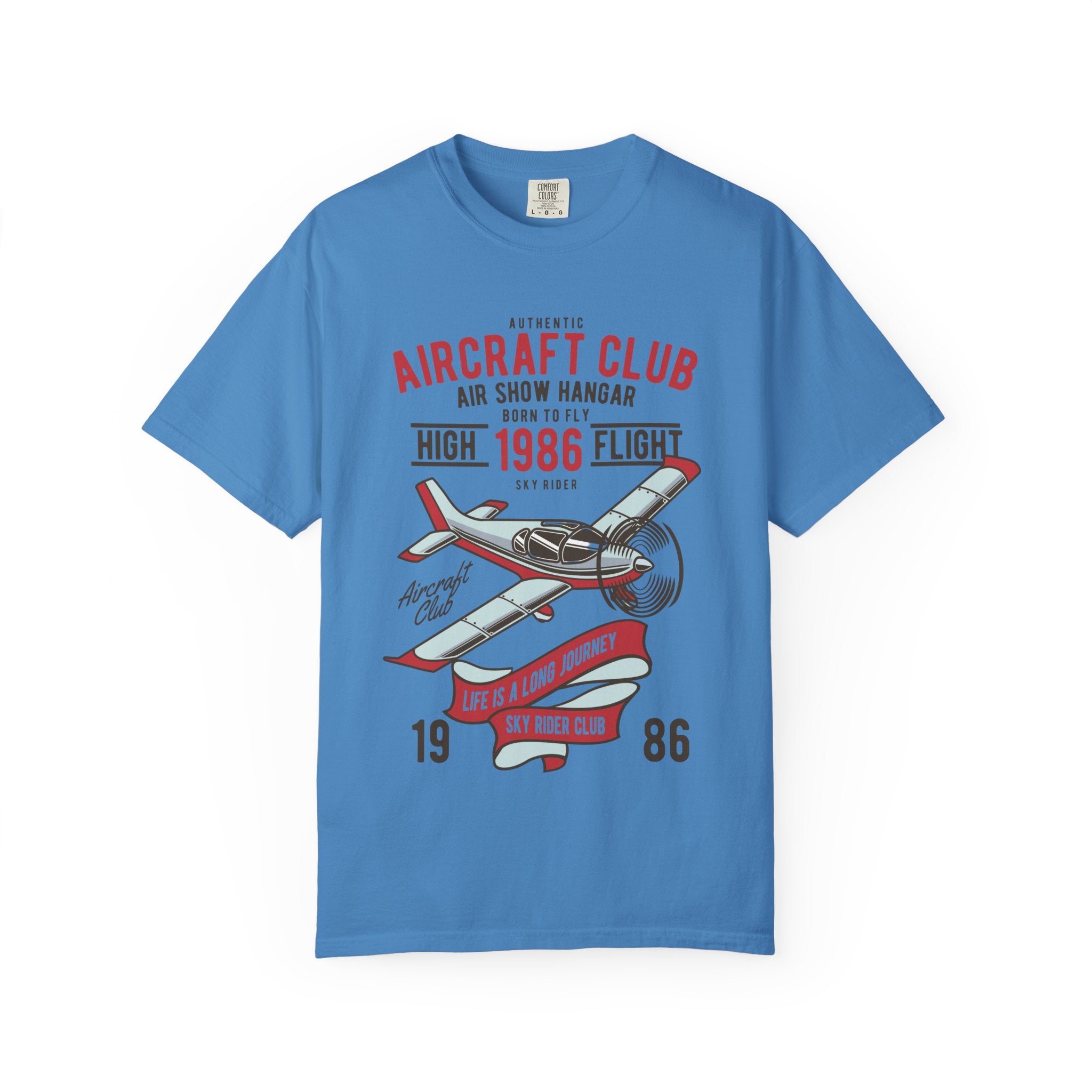 Vintage Aircraft Club T-Shirt | Unisex Garment-Dyed Tee, Aviation Lover Gift, Retro Airplane Shirt, Sky Rider Apparel, Air Show Fashion
