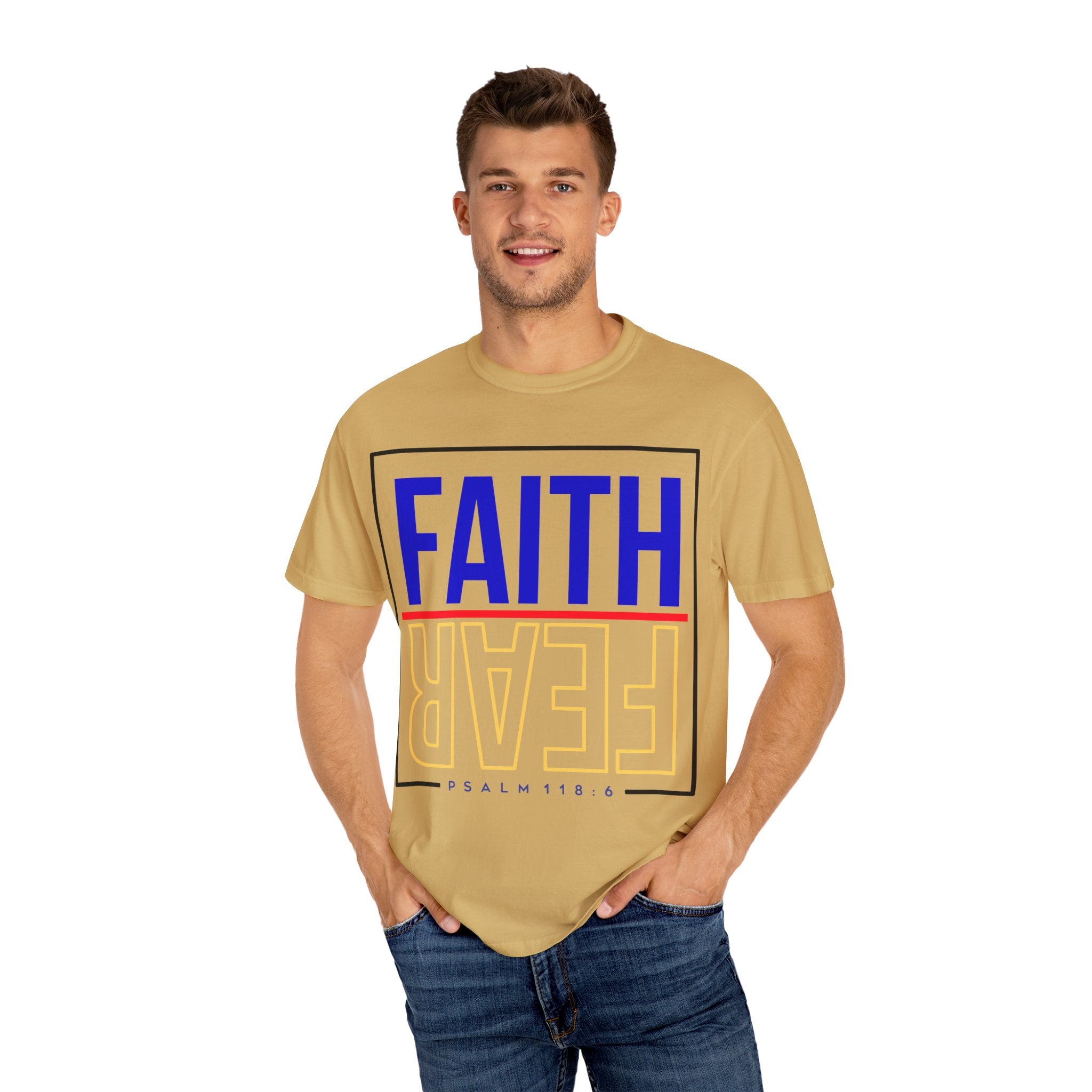 Unisex Faith & Fear T-Shirt, Inspirational Tee, Positive Message, Gift for Friends, Faith-Based Apparel, Casual Wear, Christian Merch