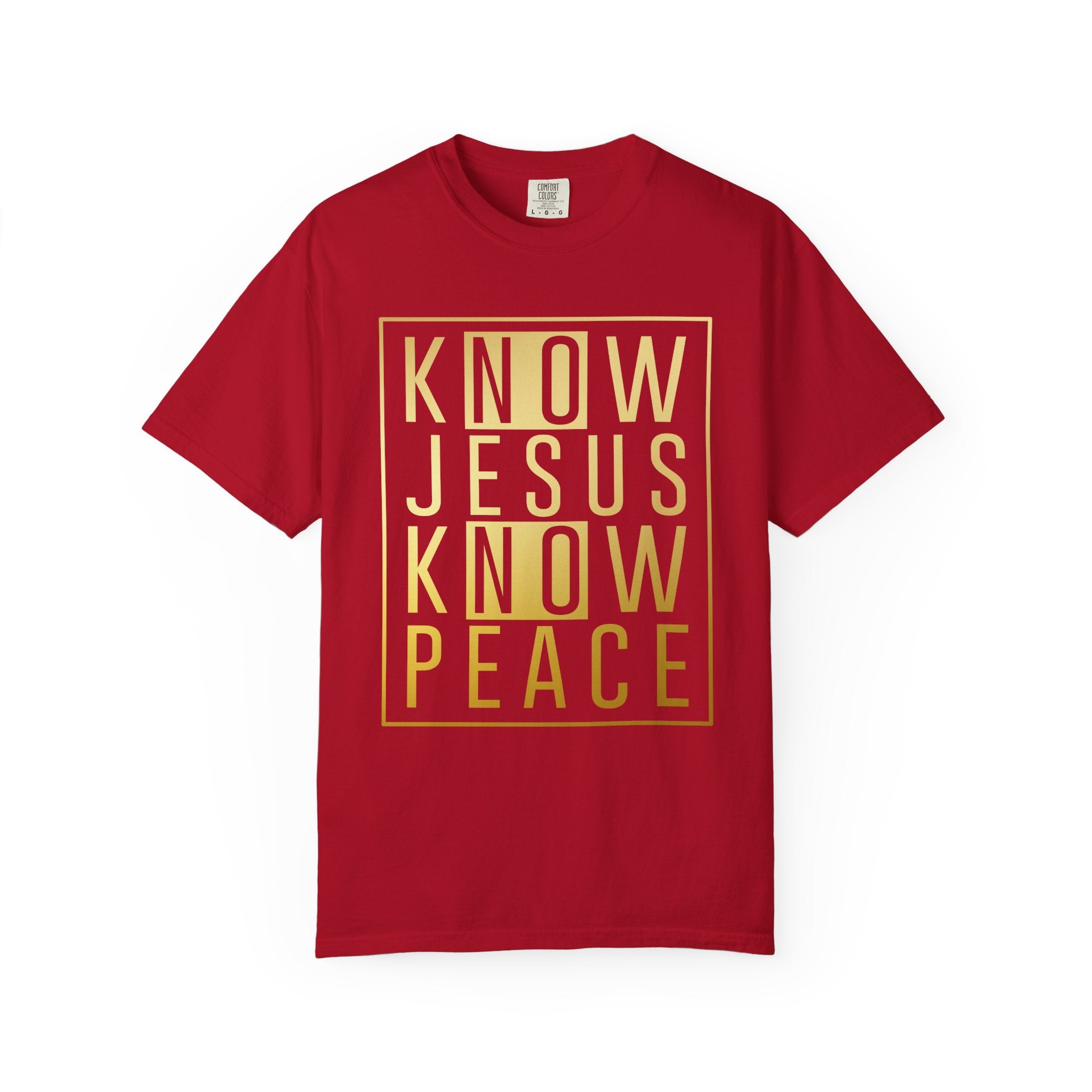 Know Jesus, Know Peace Unisex Garment-Dyed T-shirt | Inspirational Apparel for Faith, Church Events, Gifts, Casual Wear, Summer Outfits