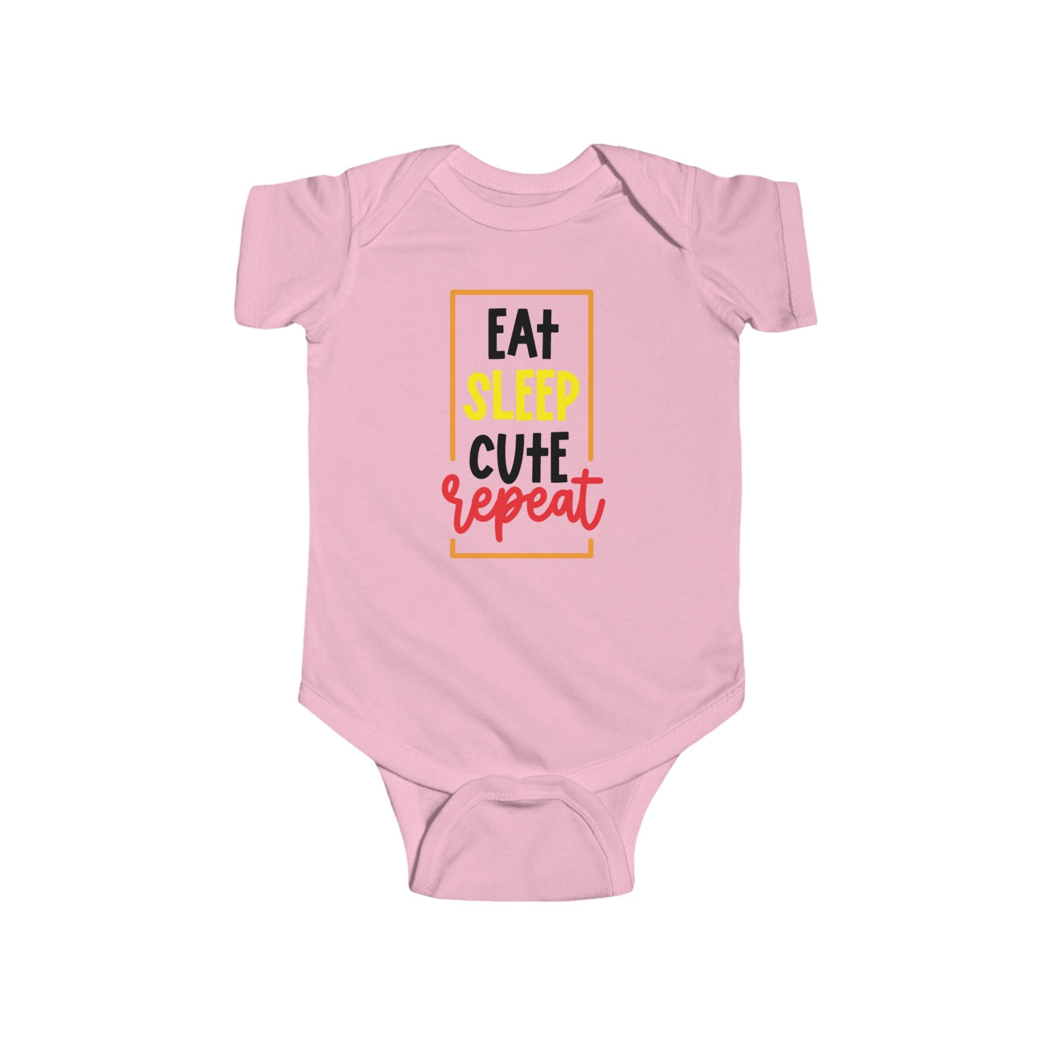 Infant Fine Jersey Bodysuit - 'Eat Sleep Cute Repeat' - Perfect for Baby Showers, Newborn Gifts, Toddler Fashion, Playtime, Everyday Wear