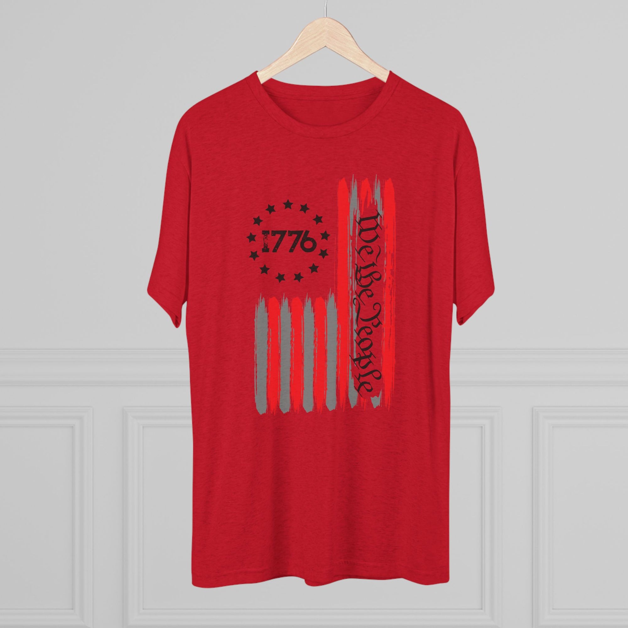 Patriotic Tee - We the People 1776 Flag Unisex Tri-Blend Crew Tee
