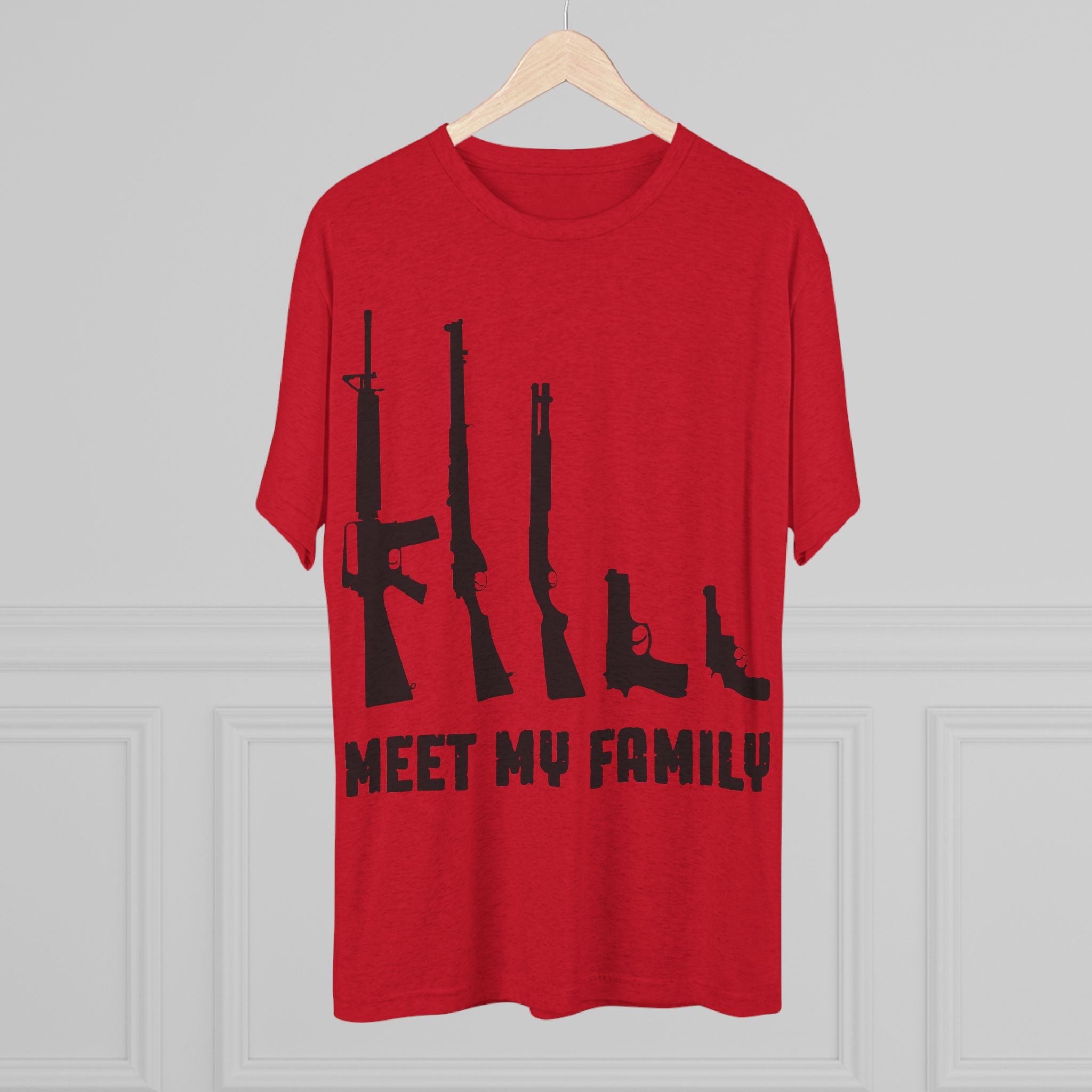 T-Shirt - Meet My Family Unisex Tri-Blend Crew Tee