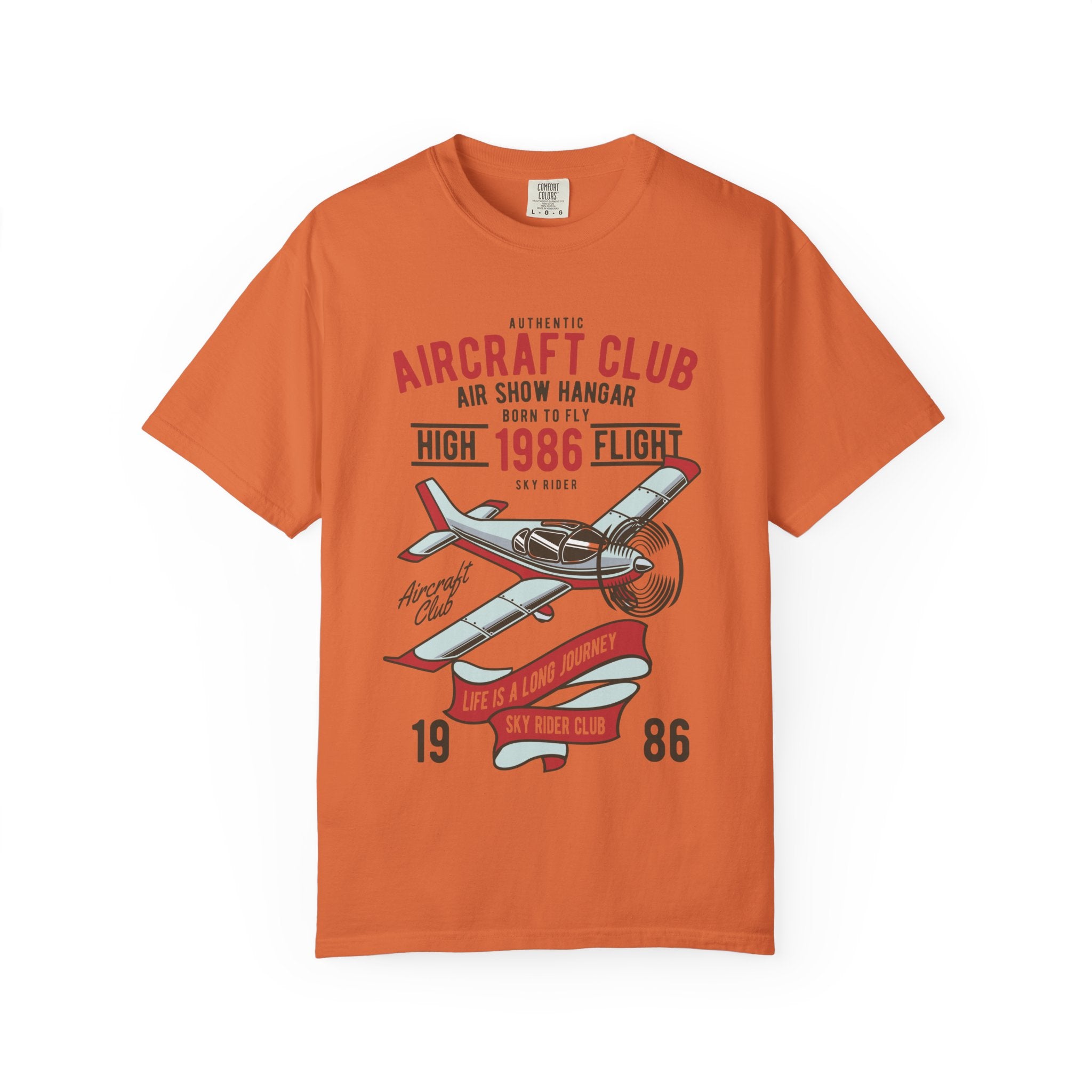 Vintage Aircraft Club T-Shirt | Unisex Garment-Dyed Tee, Aviation Lover Gift, Retro Airplane Shirt, Sky Rider Apparel, Air Show Fashion