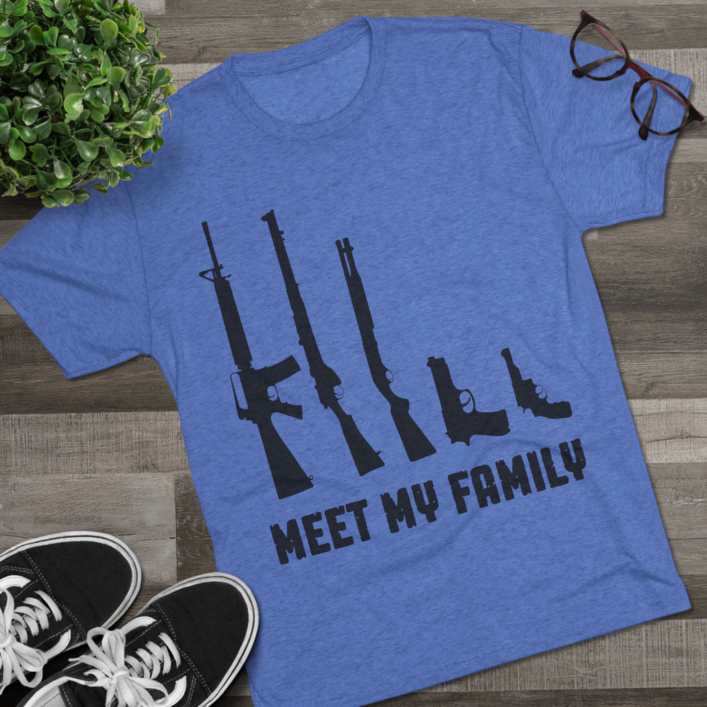 T-Shirt - Meet My Family Unisex Tri-Blend Crew Tee