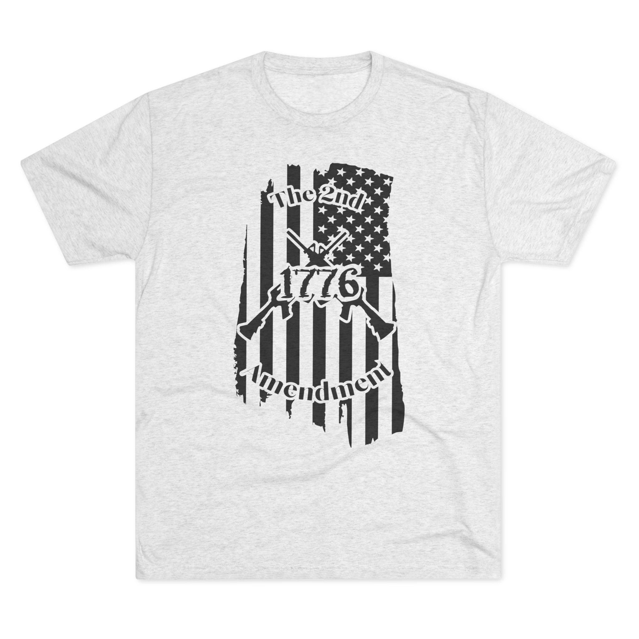 Patriotic Tee - 1776 2nd Amendment Flag Design Unisex Tri-Blend Crew Tee