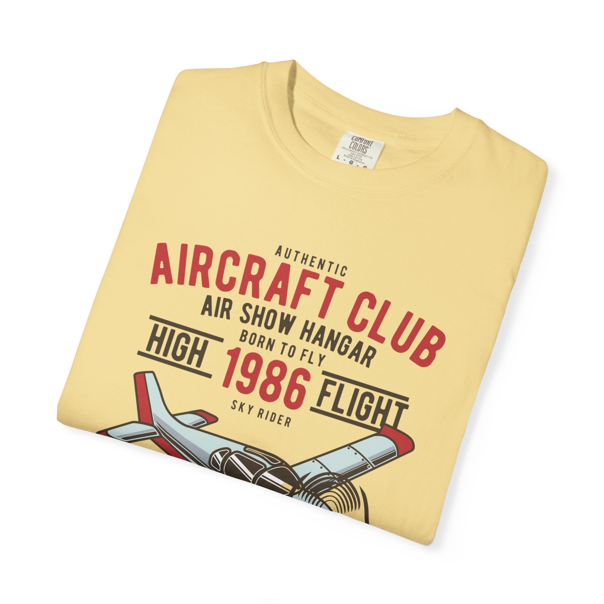 Vintage Aircraft Club T-Shirt | Unisex Garment-Dyed Tee, Aviation Lover Gift, Retro Airplane Shirt, Sky Rider Apparel, Air Show Fashion