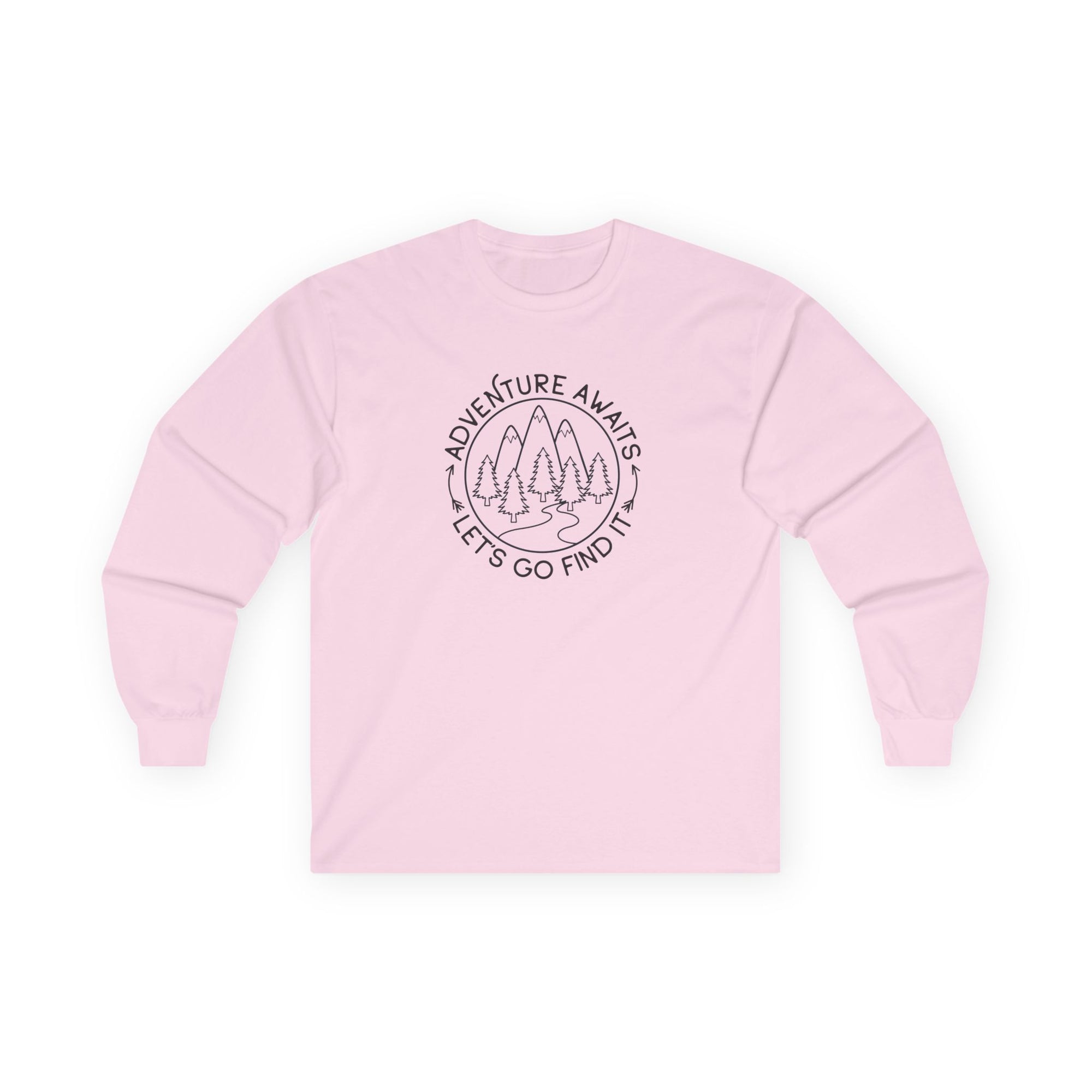 Adventure Awaits Unisex Long Sleeve Tee, Perfect for Outdoor Lovers, Travel Enthusiasts, Gifts, Hiking, Adventure Apparel