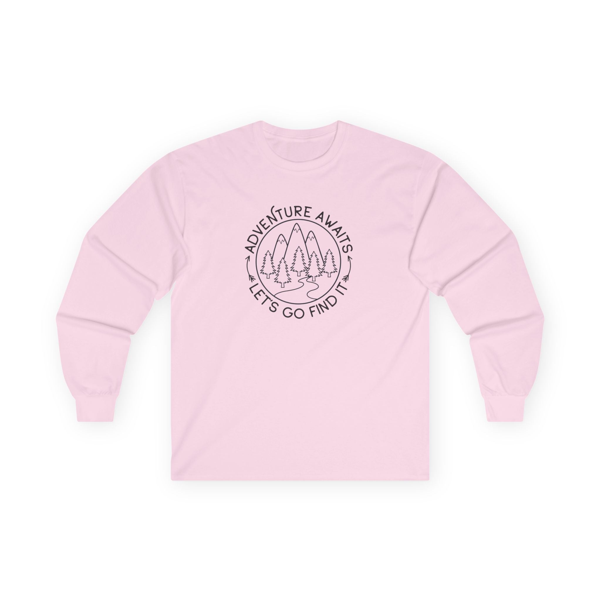 Adventure Awaits Unisex Long Sleeve Tee, Perfect for Outdoor Lovers, Travel Enthusiasts, Gifts, Hiking, Adventure Apparel