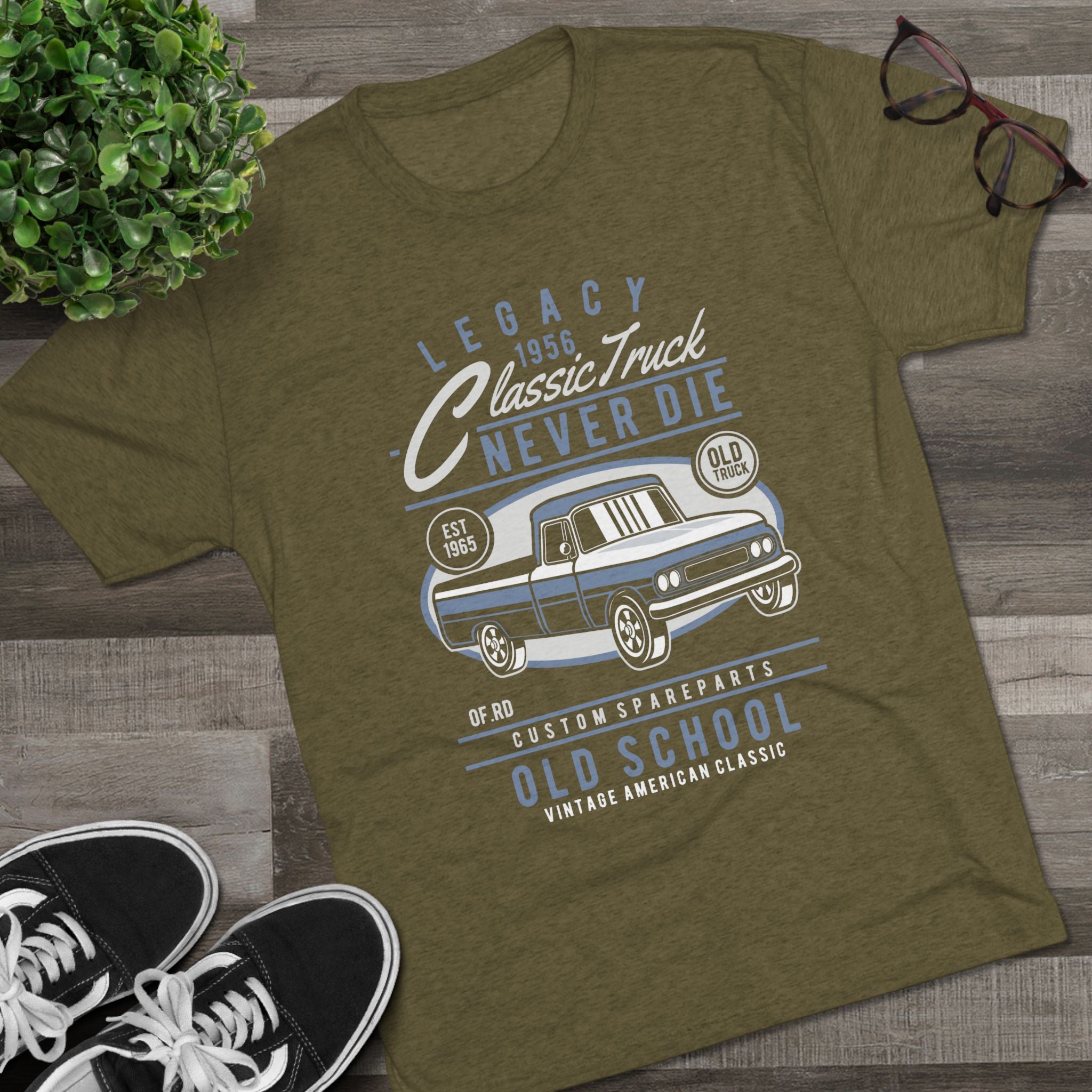 Vintage Classic Truck Tee - Unisex Tri-Blend Crew Neck