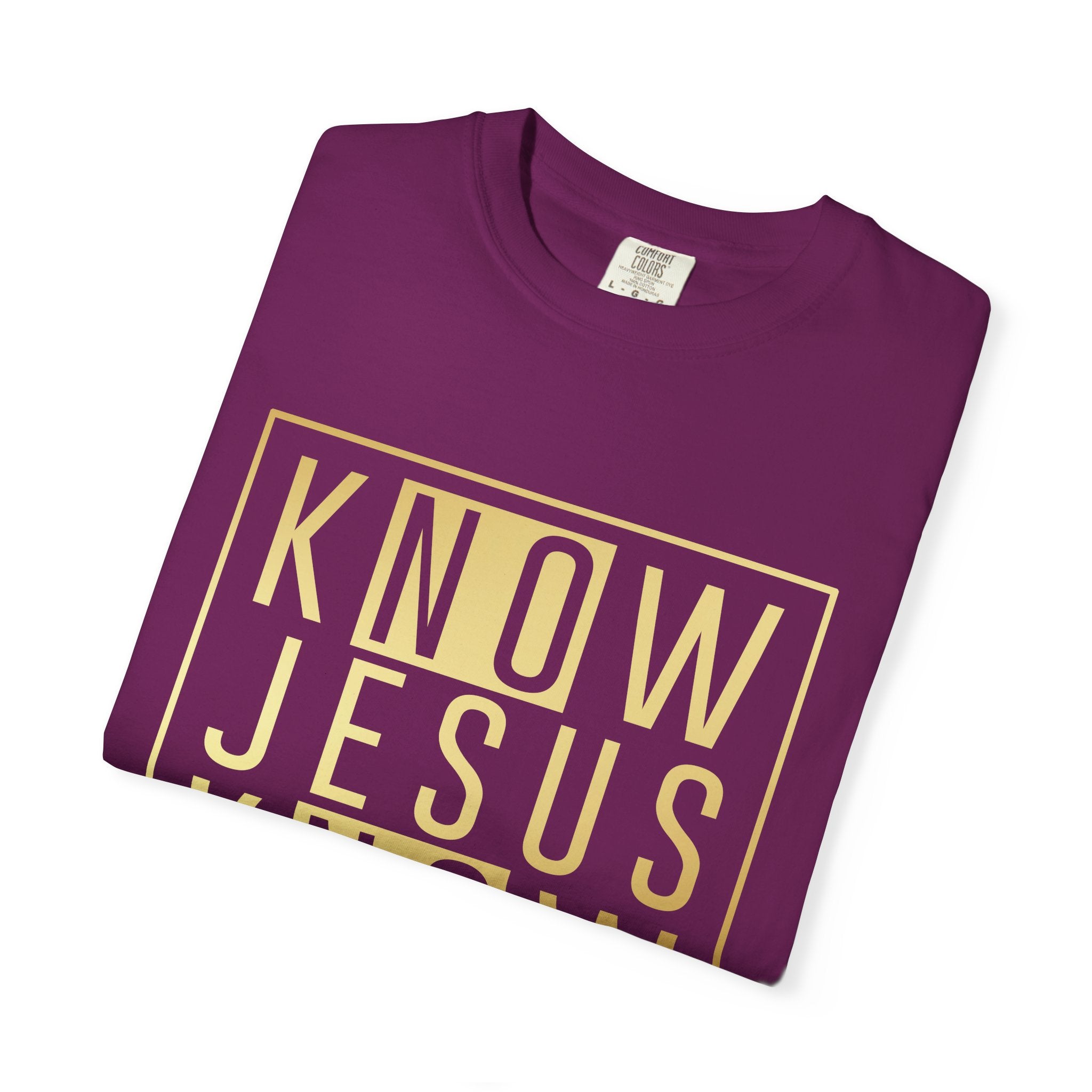 Know Jesus, Know Peace Unisex Garment-Dyed T-shirt | Inspirational Apparel for Faith, Church Events, Gifts, Casual Wear, Summer Outfits