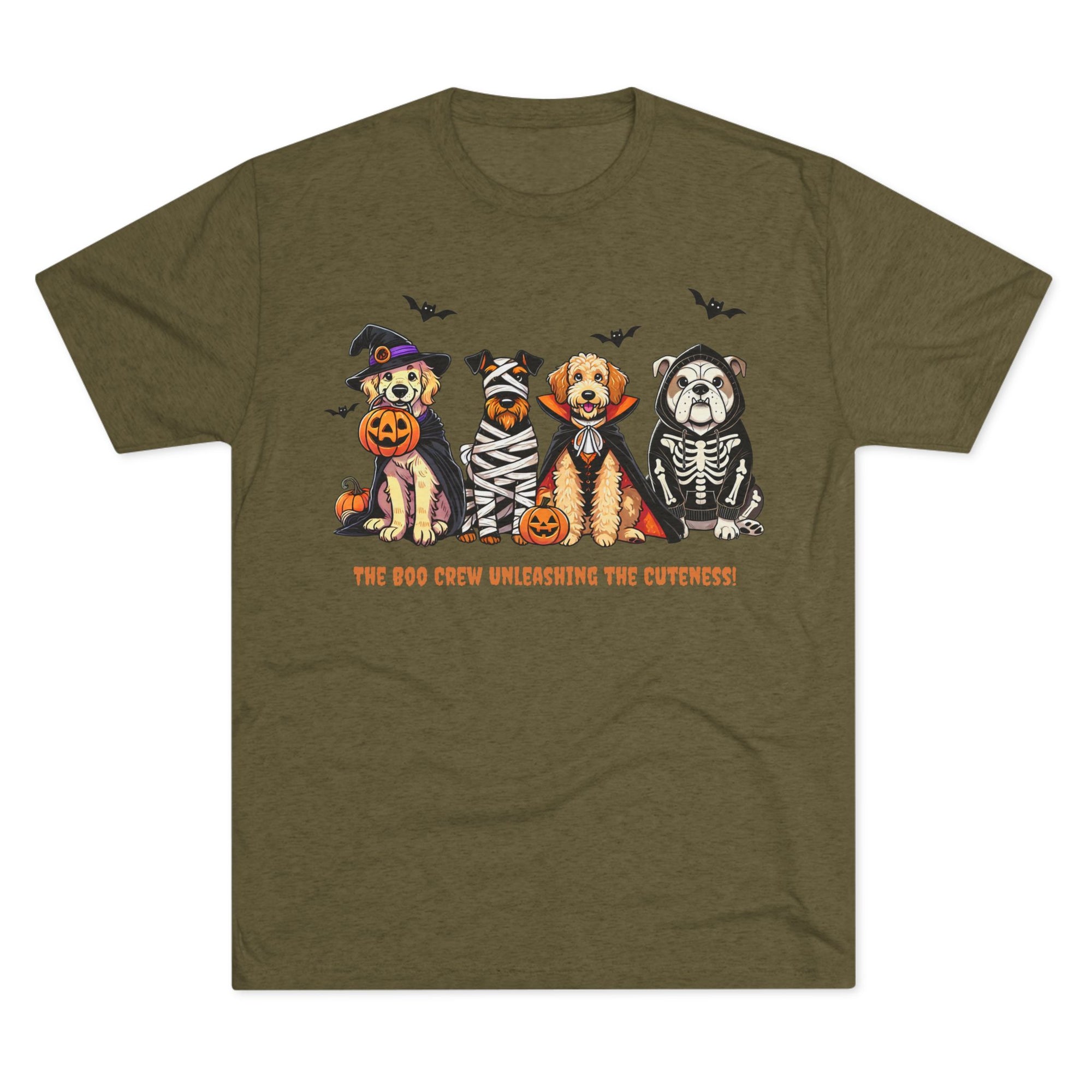 Spooky Paw Graphic Tee - Unisex Tri-Blend Crew Tee for Pet Lovers, Cute Animal Shirt, Halloween Apparel, Dog Lover Gift, Fall Fashion