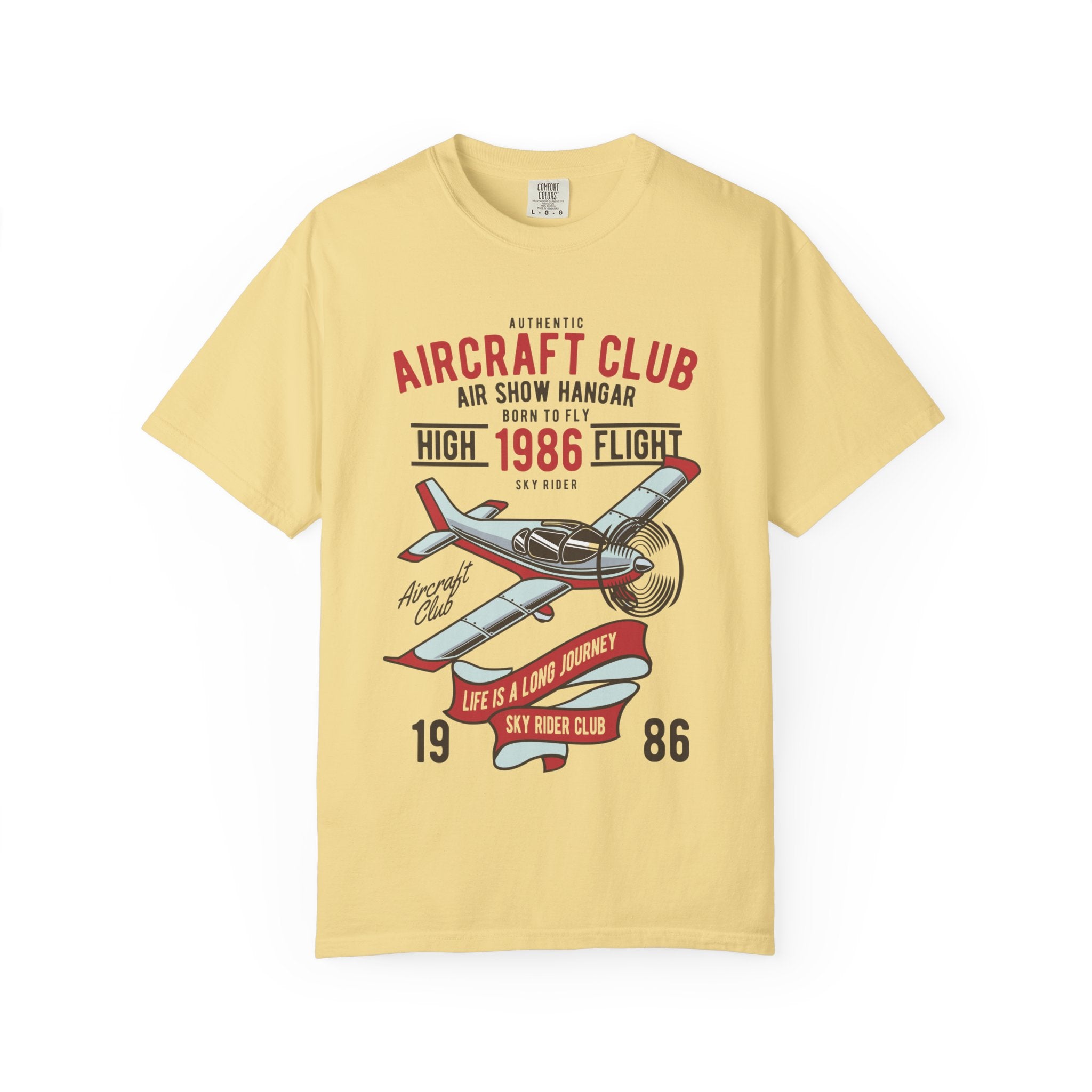 Vintage Aircraft Club T-Shirt | Unisex Garment-Dyed Tee, Aviation Lover Gift, Retro Airplane Shirt, Sky Rider Apparel, Air Show Fashion