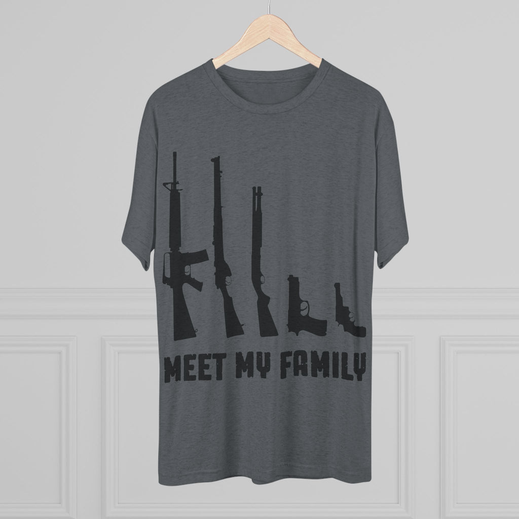 T-Shirt - Meet My Family Unisex Tri-Blend Crew Tee