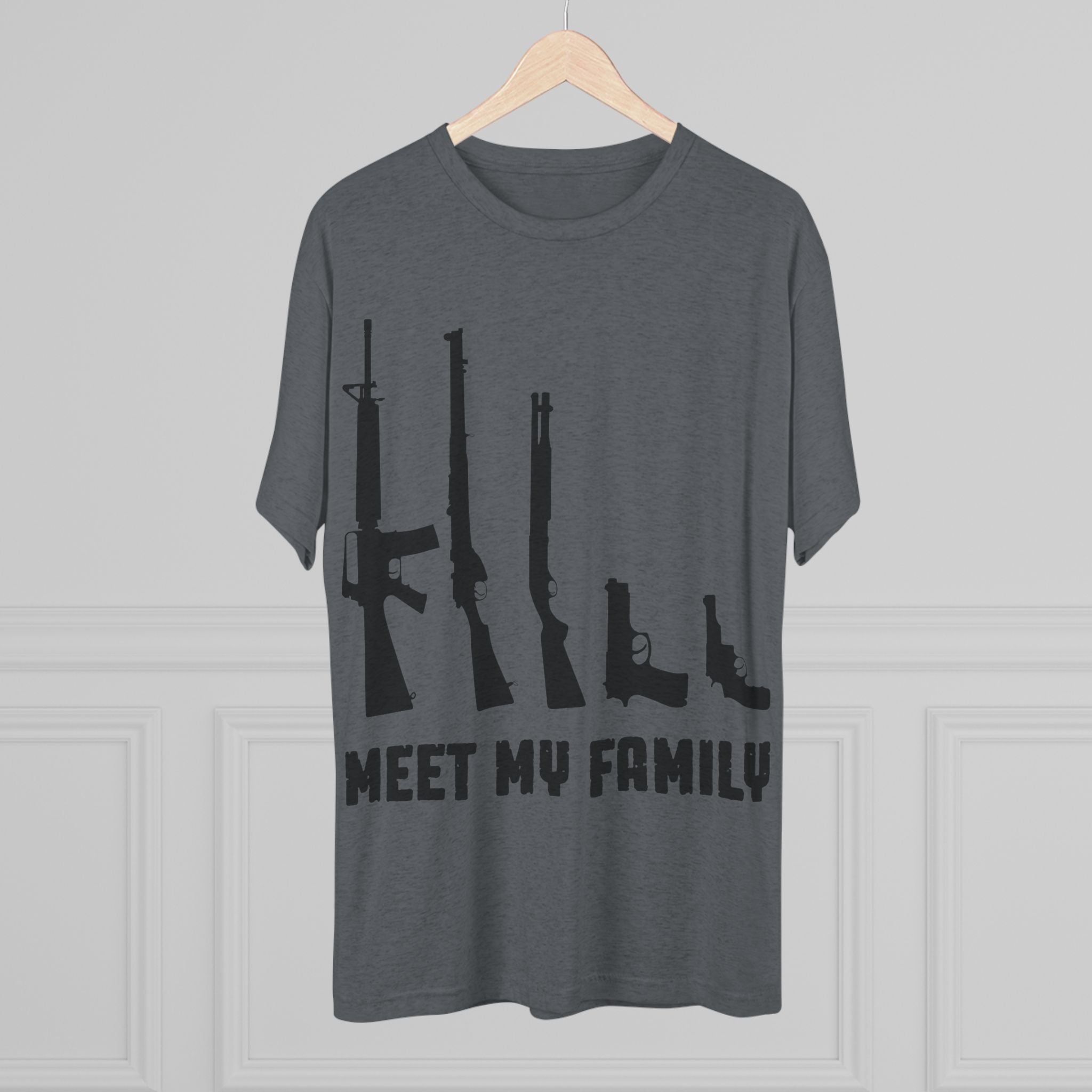 T-Shirt - Meet My Family Unisex Tri-Blend Crew Tee