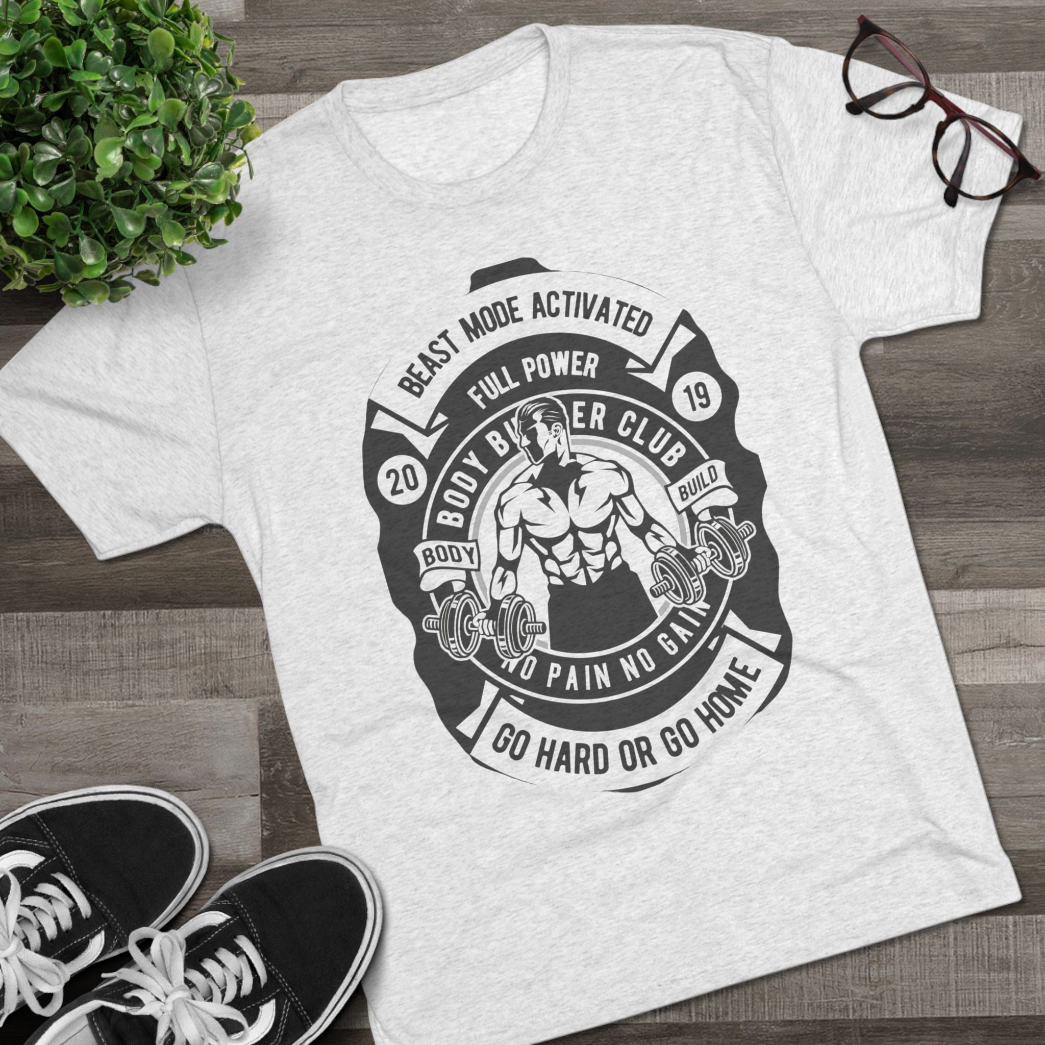 Beast Mode Activated Crew Tee | Gym Shirt, Fitness Apparel, Body Builder Gift, Workout Top, No Pain No Gain Tee