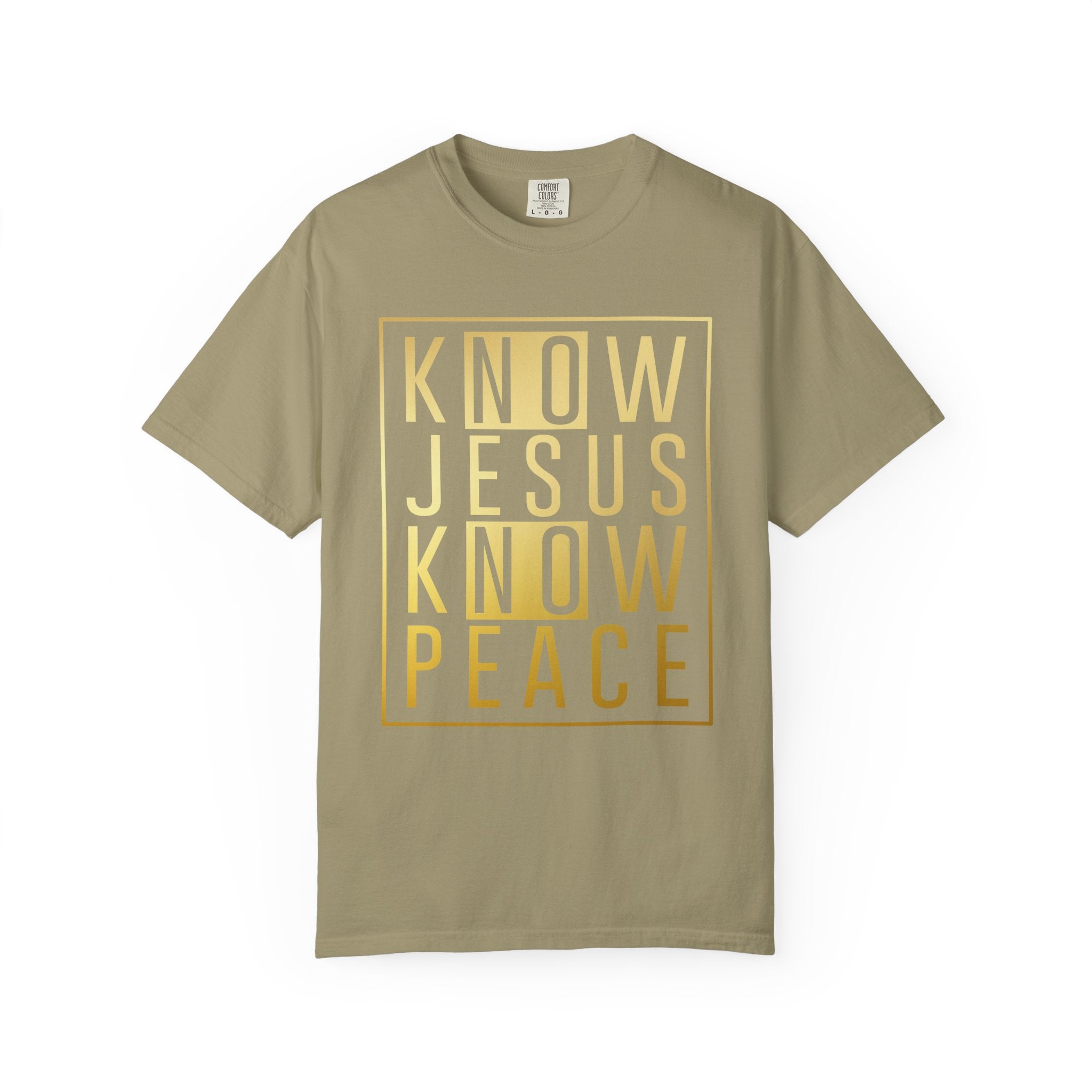Know Jesus, Know Peace Unisex Garment-Dyed T-shirt | Inspirational Apparel for Faith, Church Events, Gifts, Casual Wear, Summer Outfits