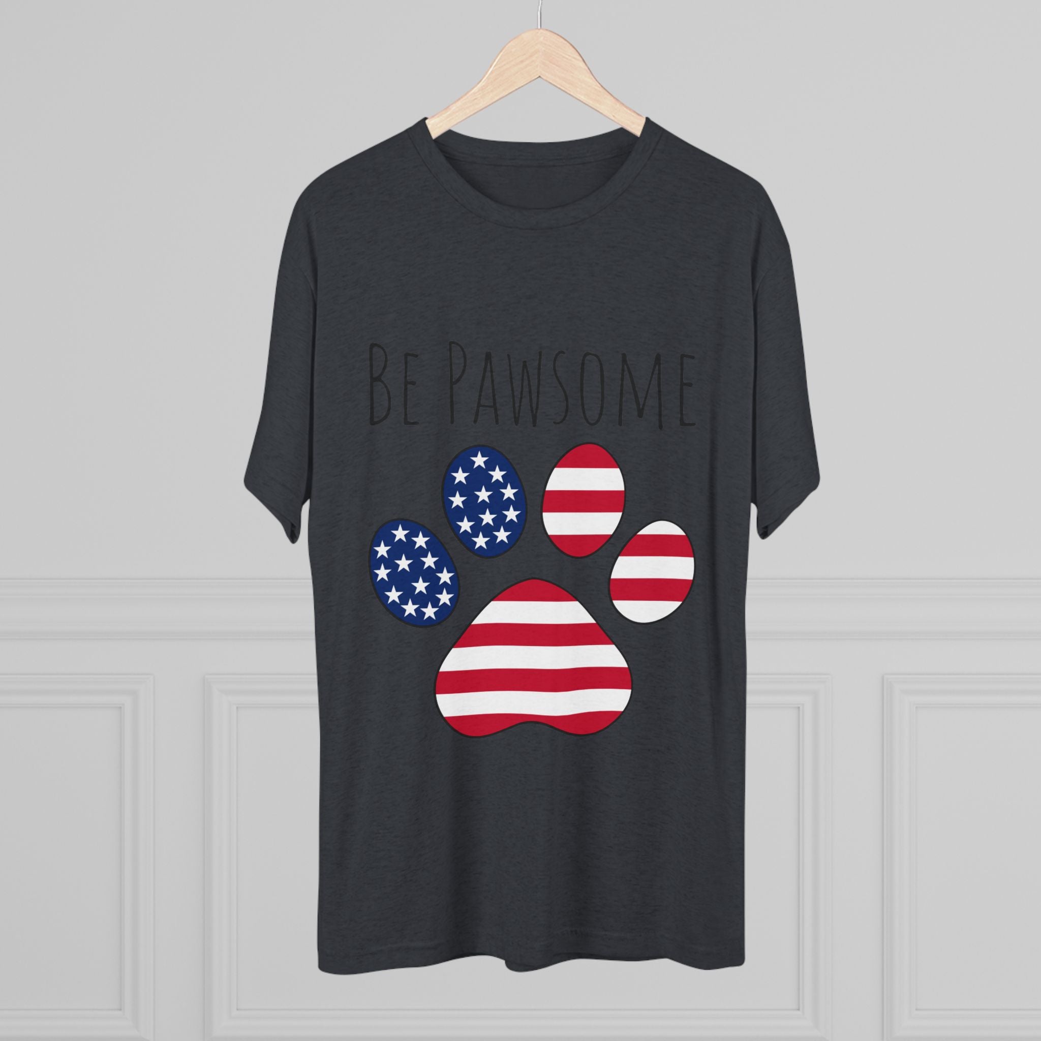 Dog Lover Tee - Be Pawsome Unisex Tri-Blend Crew Tee