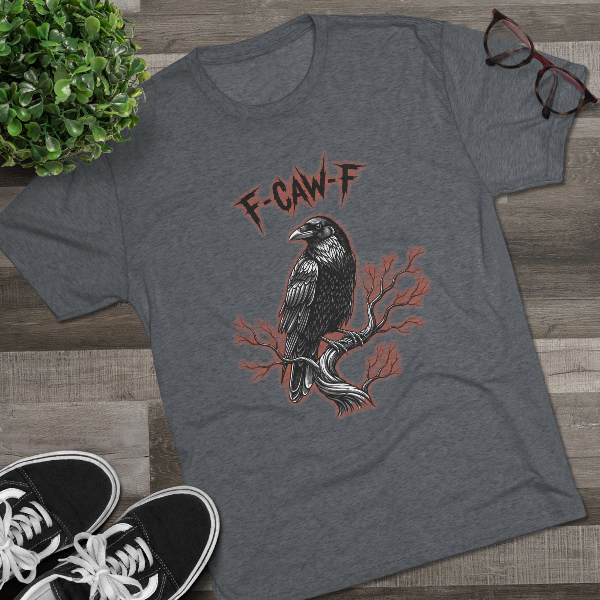 F-Caw-F Raven Unisex Crew Tee - Casual Vibe, Graphic Tee Gift, Halloween Apparel, Unisex T-Shirt, Streetwear Style