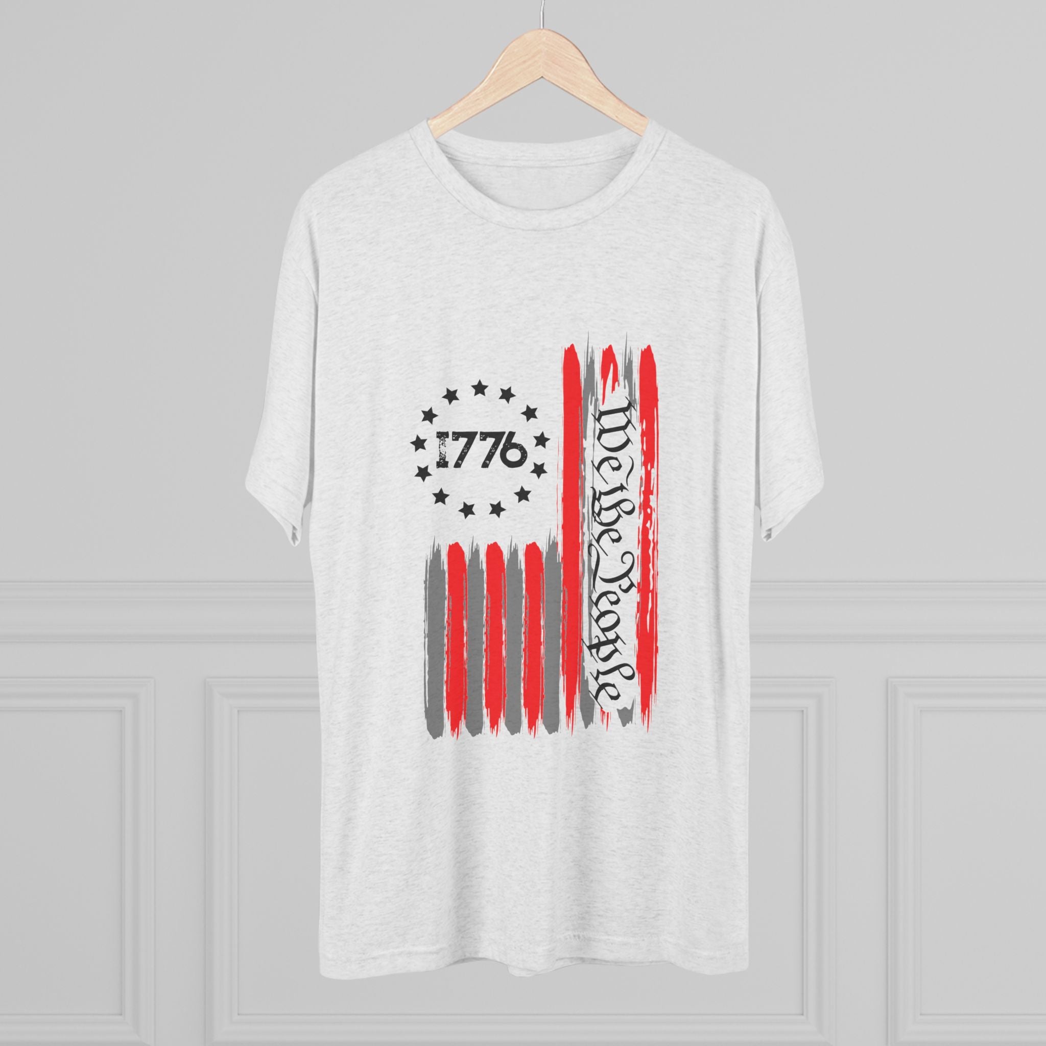 Patriotic Tee - We the People 1776 Flag Unisex Tri-Blend Crew Tee