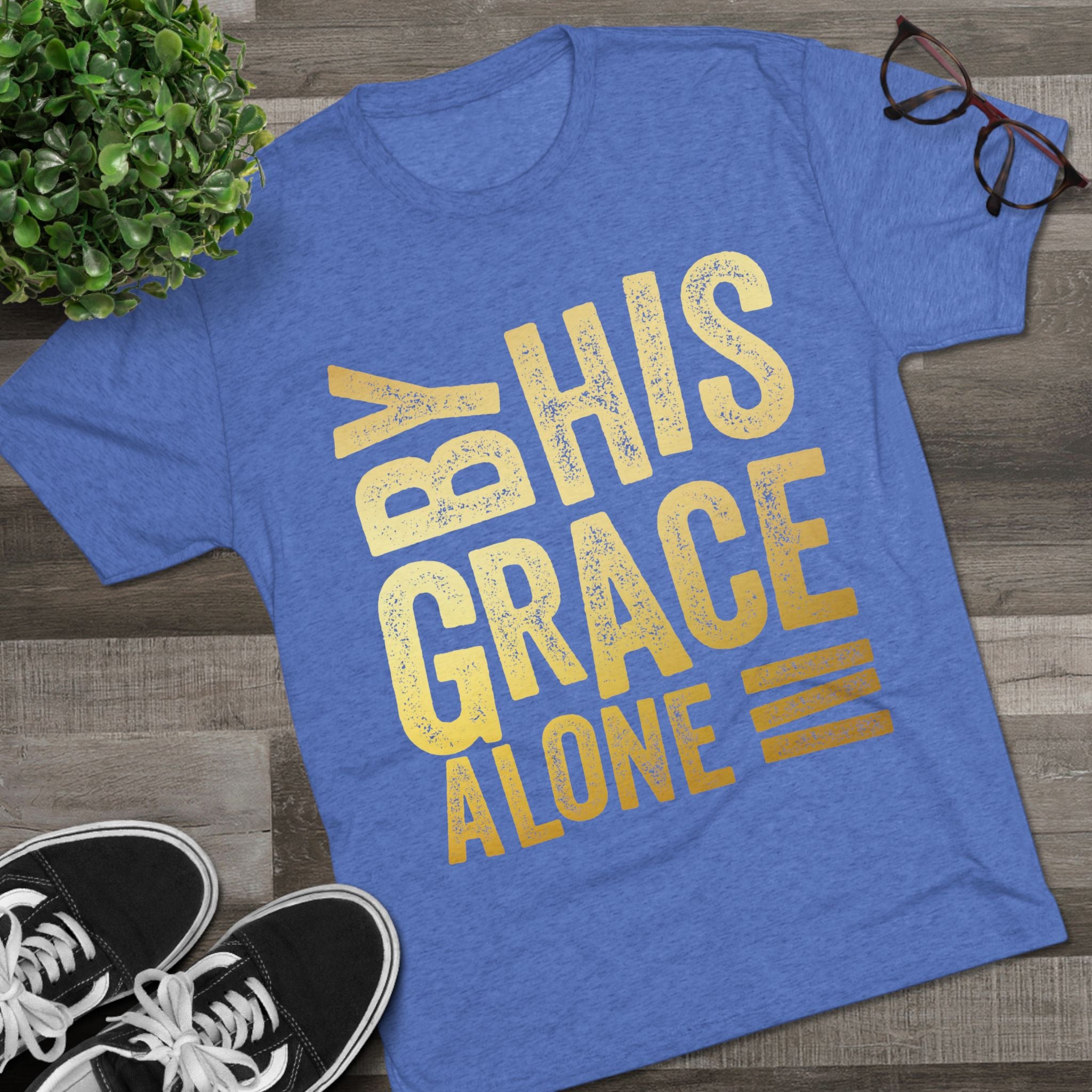 Unisex Tri-Blend Crew Tee - 'By His Grace Alone' Inspirational T-Shirt, Faith-Based Apparel, Christian Gift, Casual Everyday Wear, [...]