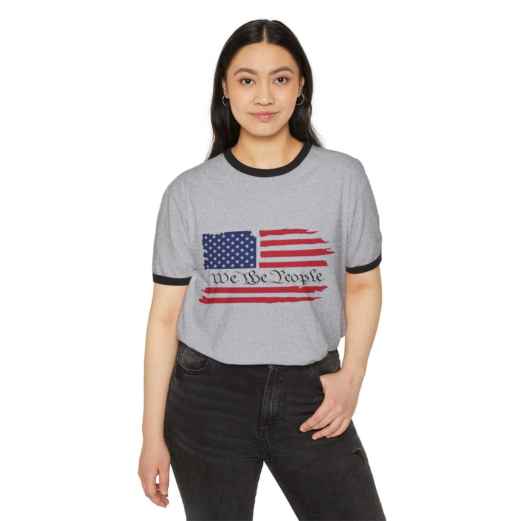 American Flag Ringer T-Shirt