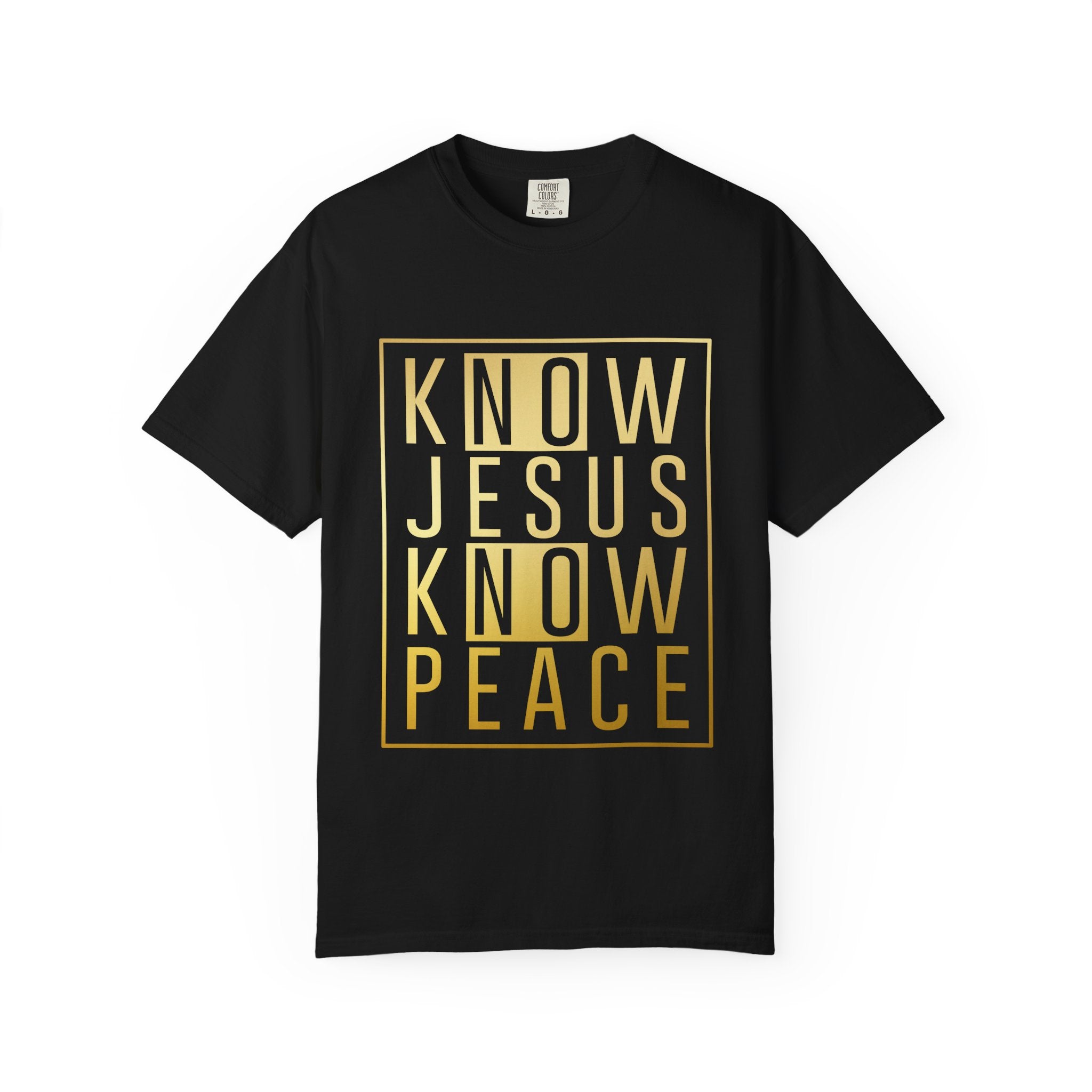 Know Jesus, Know Peace Unisex Garment-Dyed T-shirt | Inspirational Apparel for Faith, Church Events, Gifts, Casual Wear, Summer Outfits