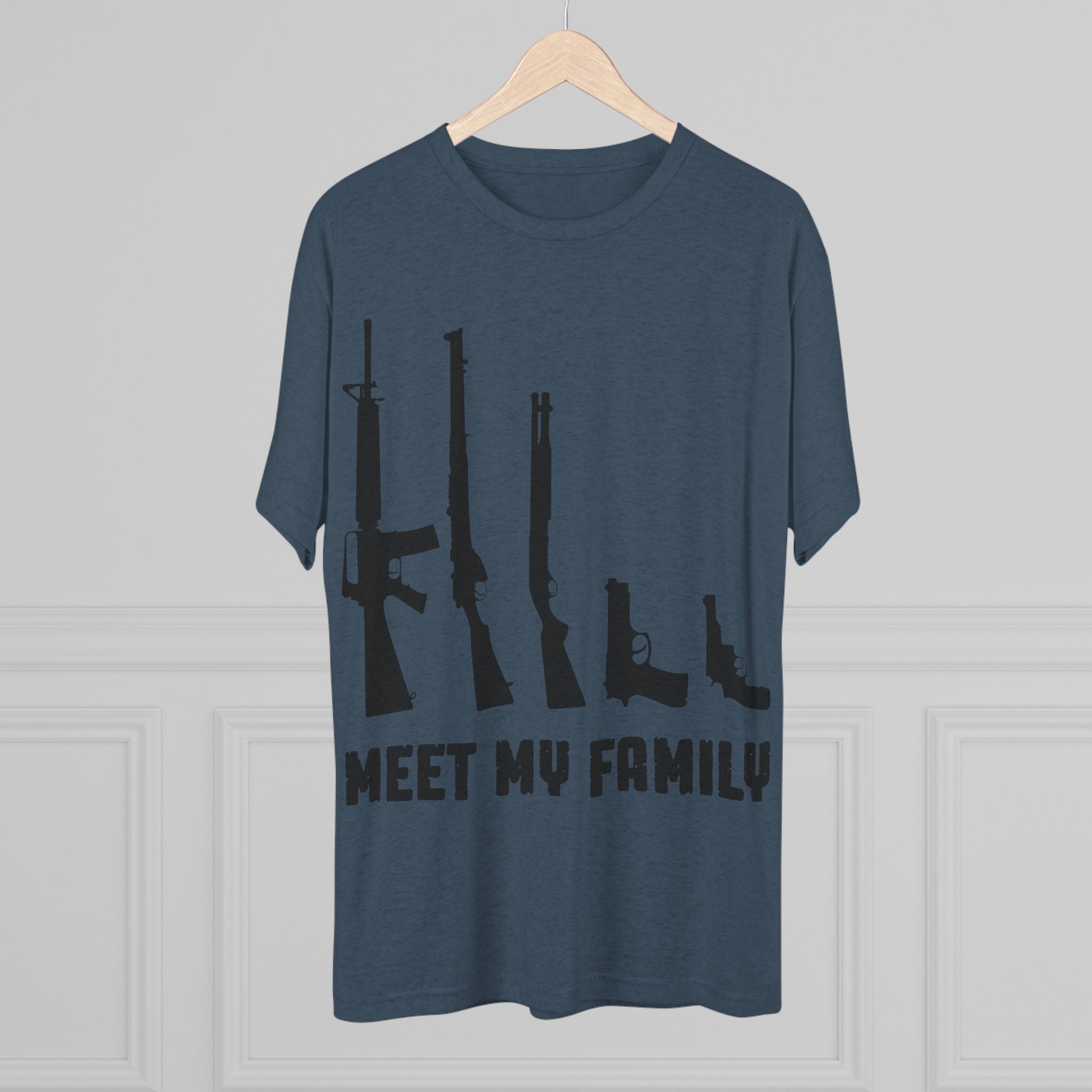 T-Shirt - Meet My Family Unisex Tri-Blend Crew Tee