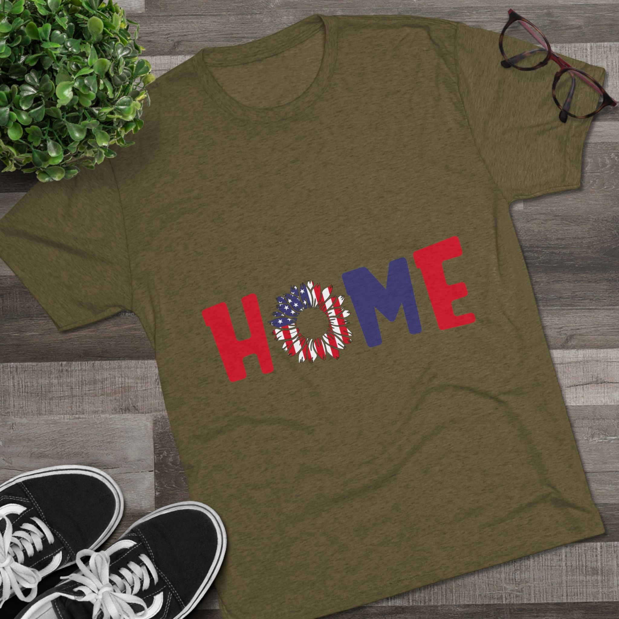 Graphic Tee Home in Red White and Blue Unisex Shirt
