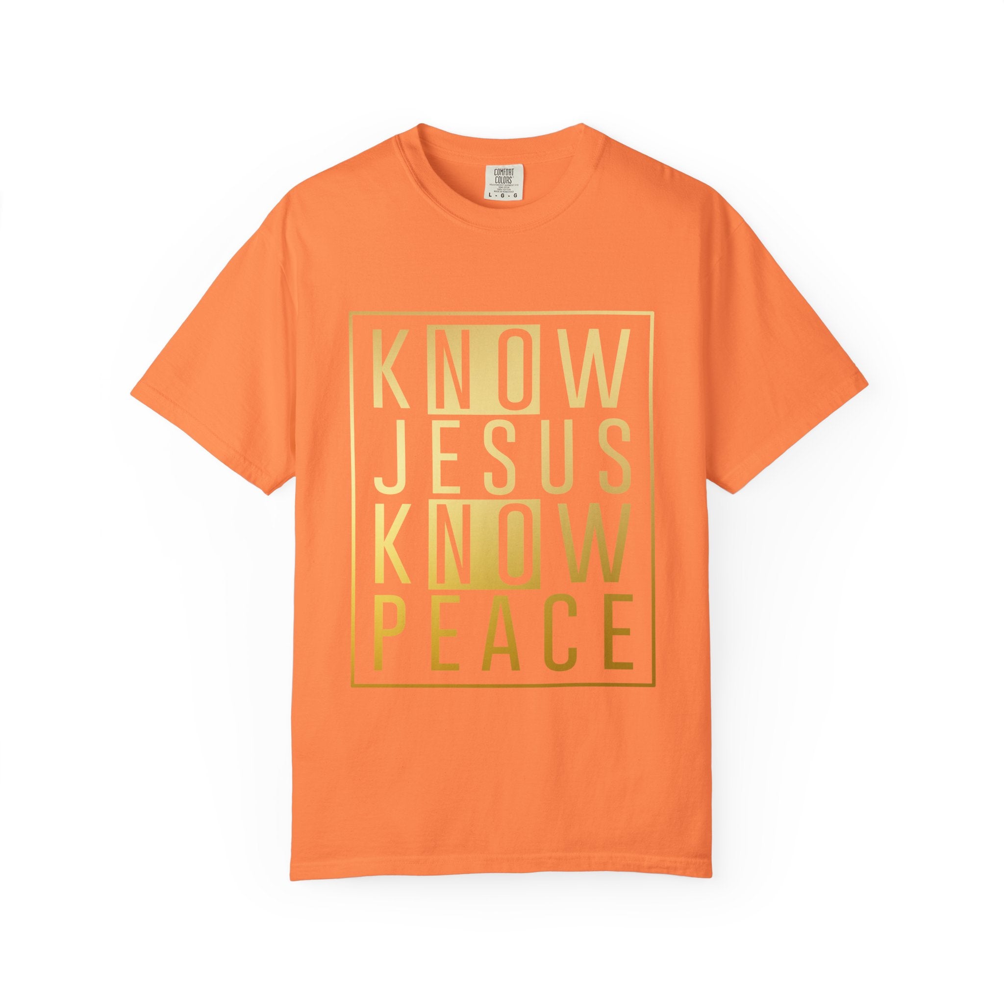 Know Jesus, Know Peace Unisex Garment-Dyed T-shirt | Inspirational Apparel for Faith, Church Events, Gifts, Casual Wear, Summer Outfits