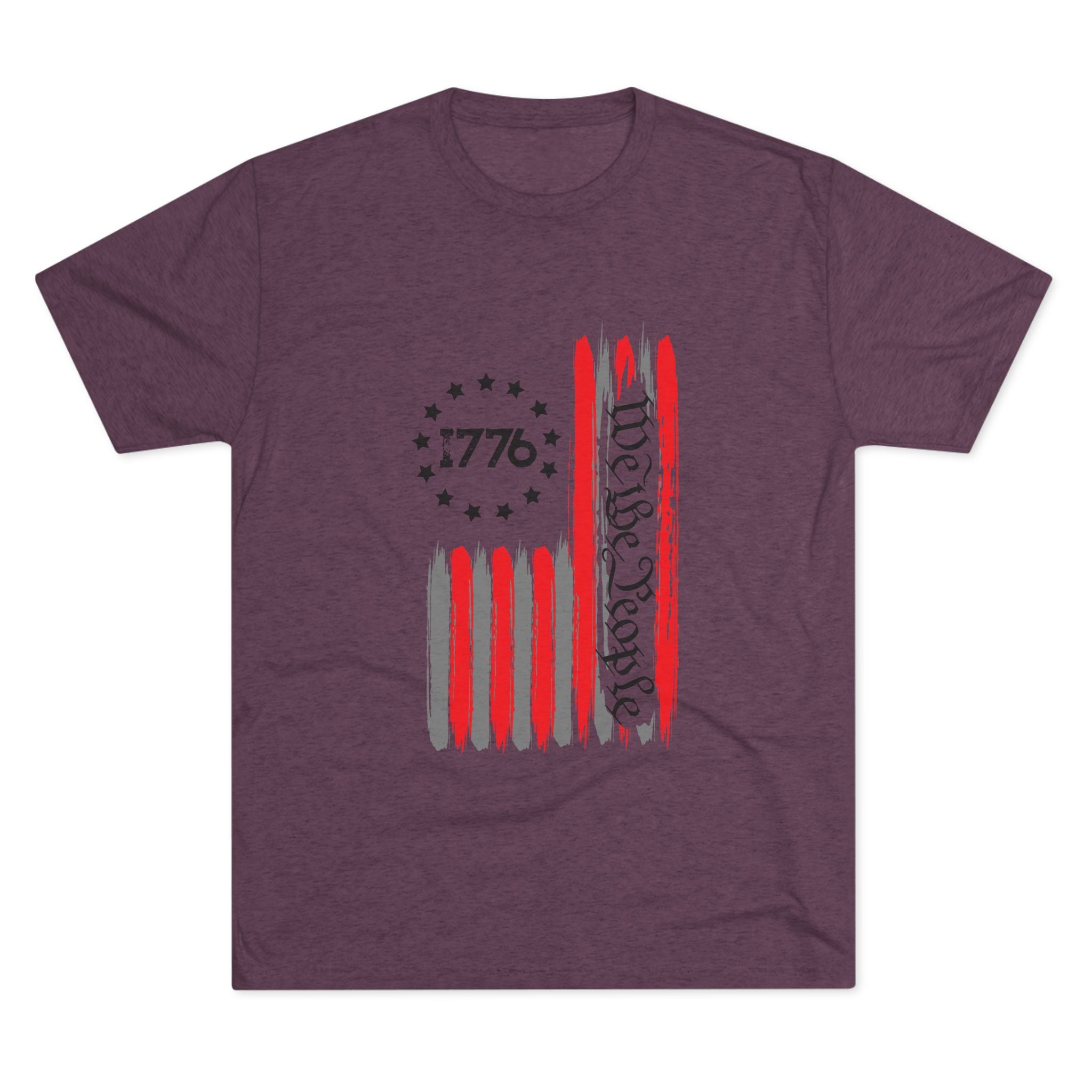 Patriotic Tee - We the People 1776 Flag Unisex Tri-Blend Crew Tee