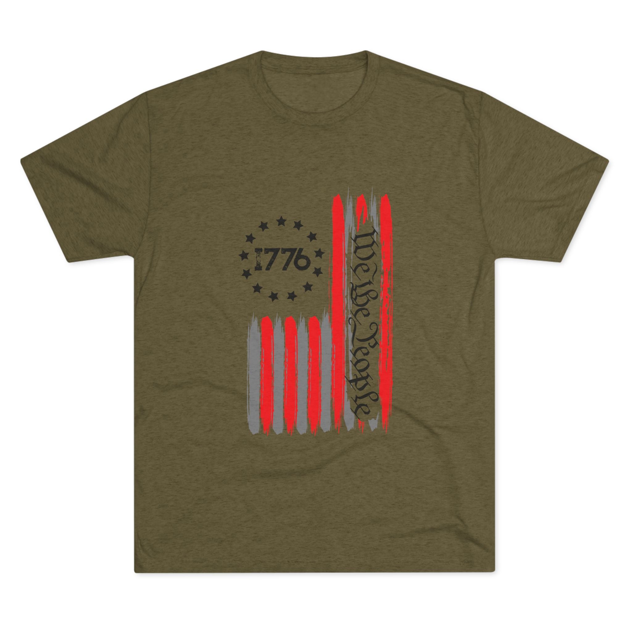 Patriotic Tee - We the People 1776 Flag Unisex Tri-Blend Crew Tee