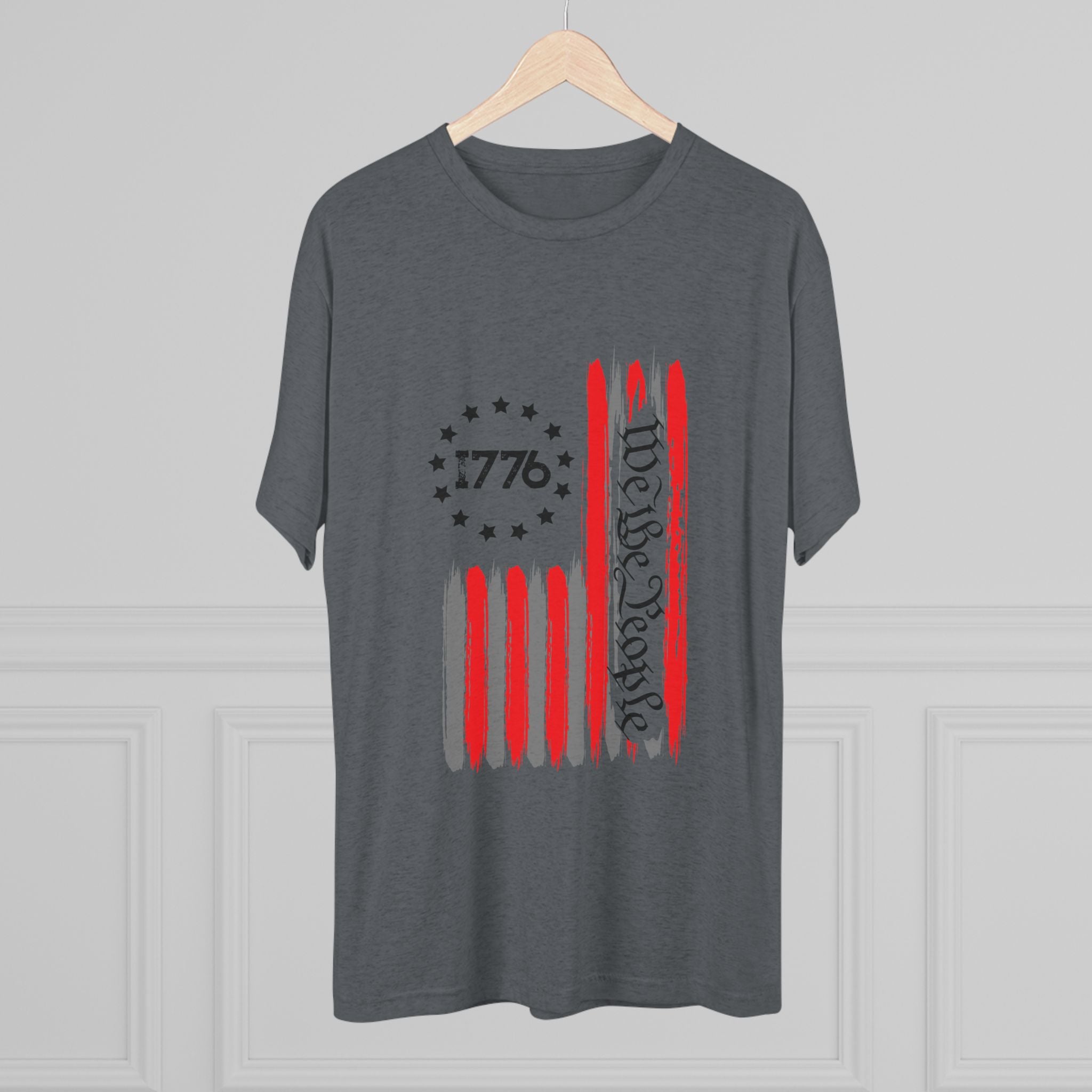 Patriotic Tee - We the People 1776 Flag Unisex Tri-Blend Crew Tee