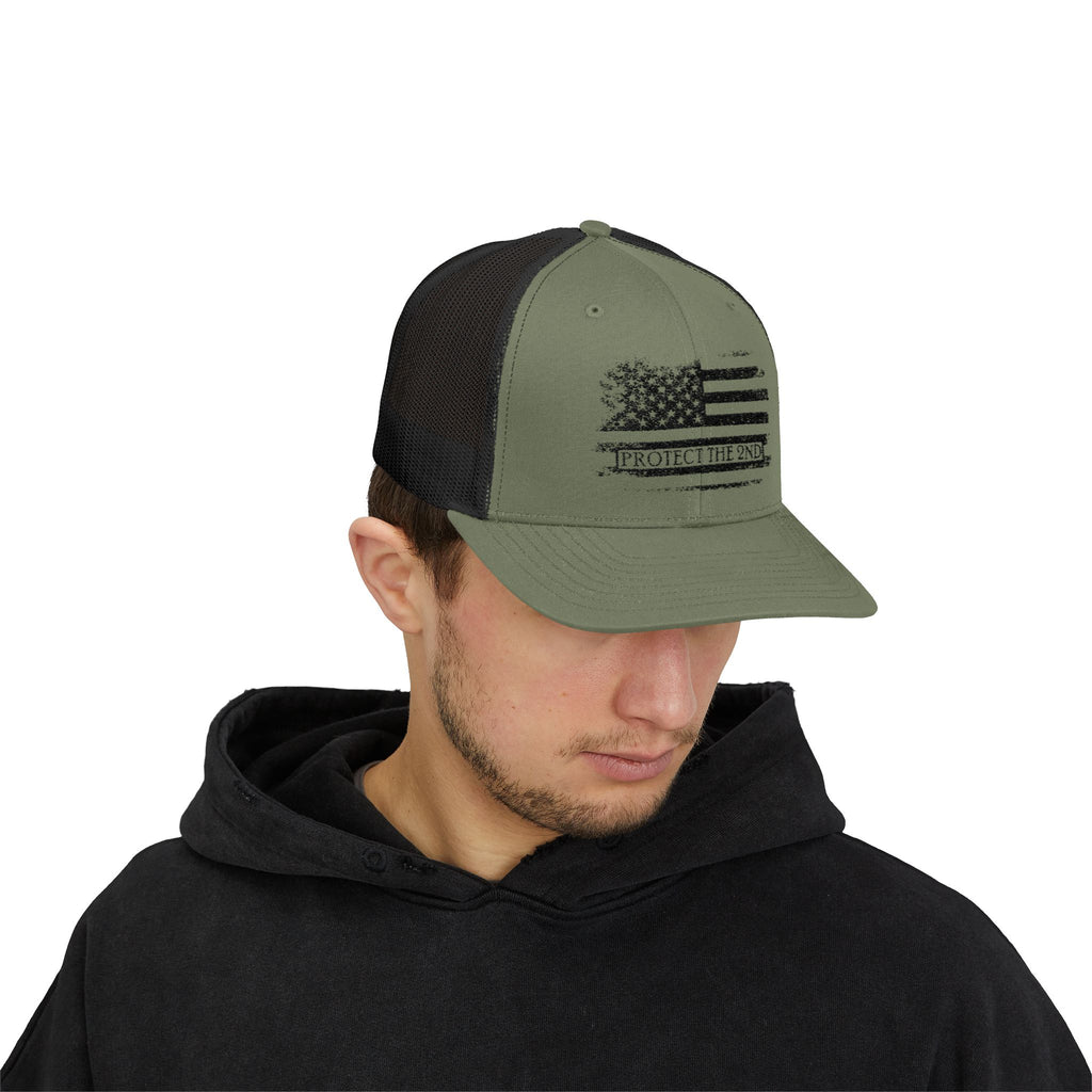 Snapback Cap American Flag Protect the 2nd