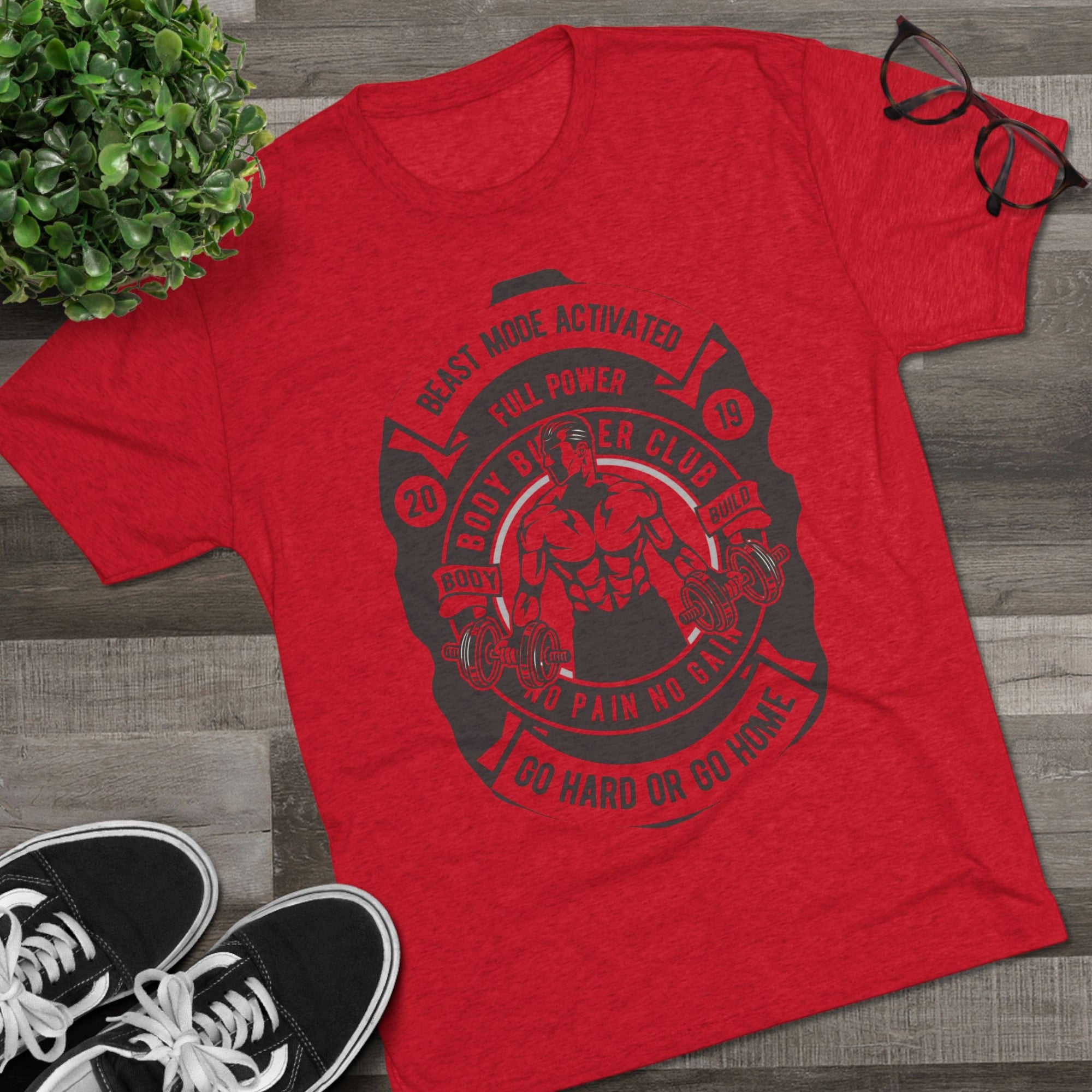 Beast Mode Activated Crew Tee | Gym Shirt, Fitness Apparel, Body Builder Gift, Workout Top, No Pain No Gain Tee