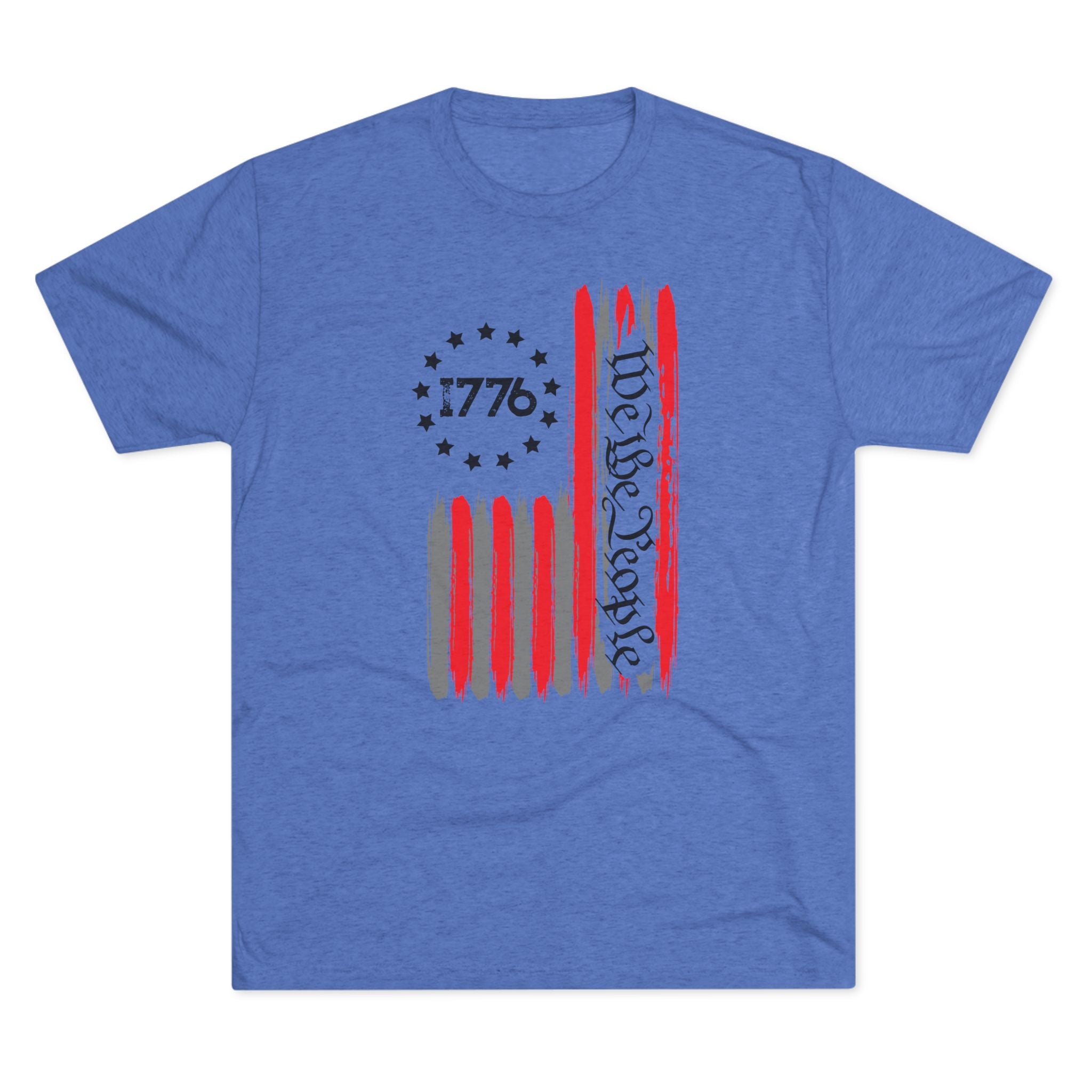 Patriotic Tee - We the People 1776 Flag Unisex Tri-Blend Crew Tee