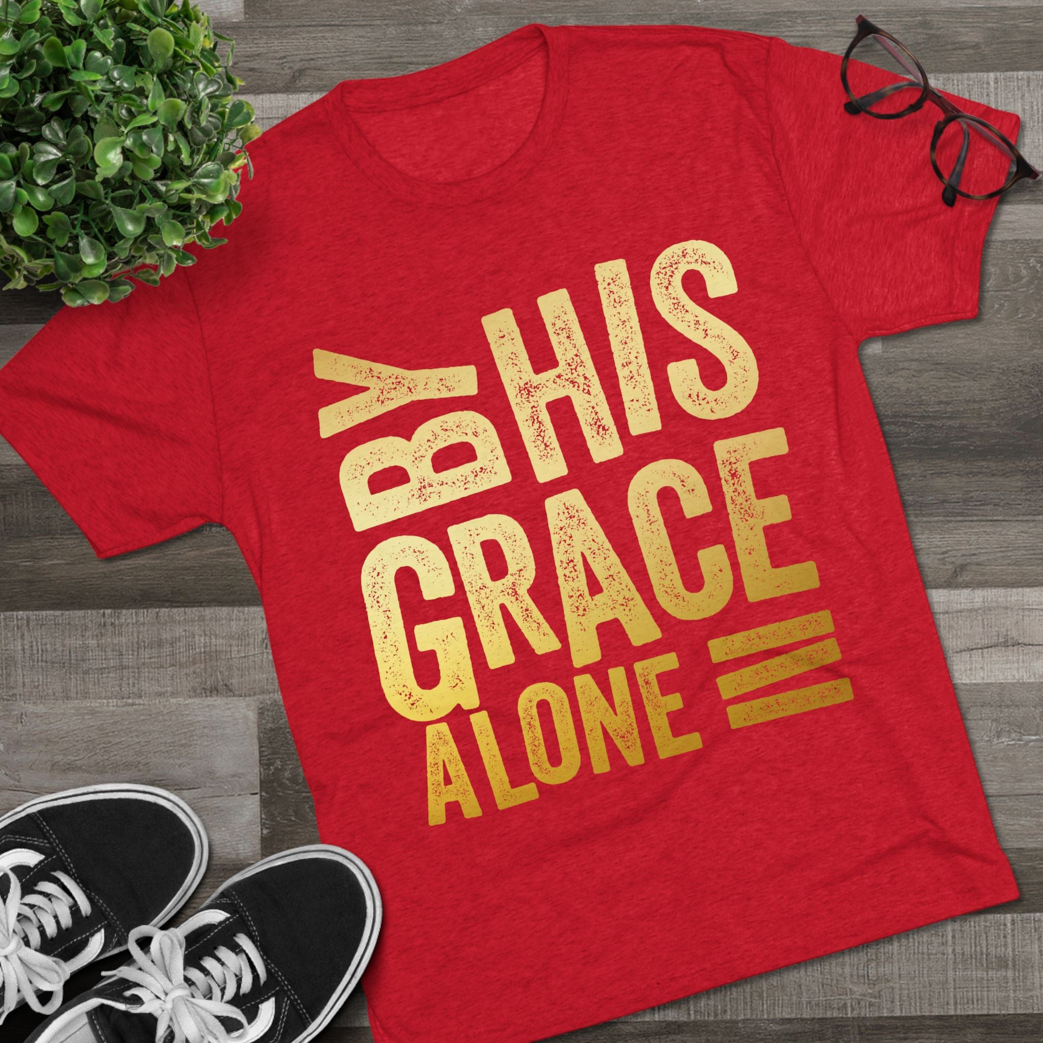 Unisex Tri-Blend Crew Tee - 'By His Grace Alone' Inspirational T-Shirt, Faith-Based Apparel, Christian Gift, Casual Everyday Wear, [...]