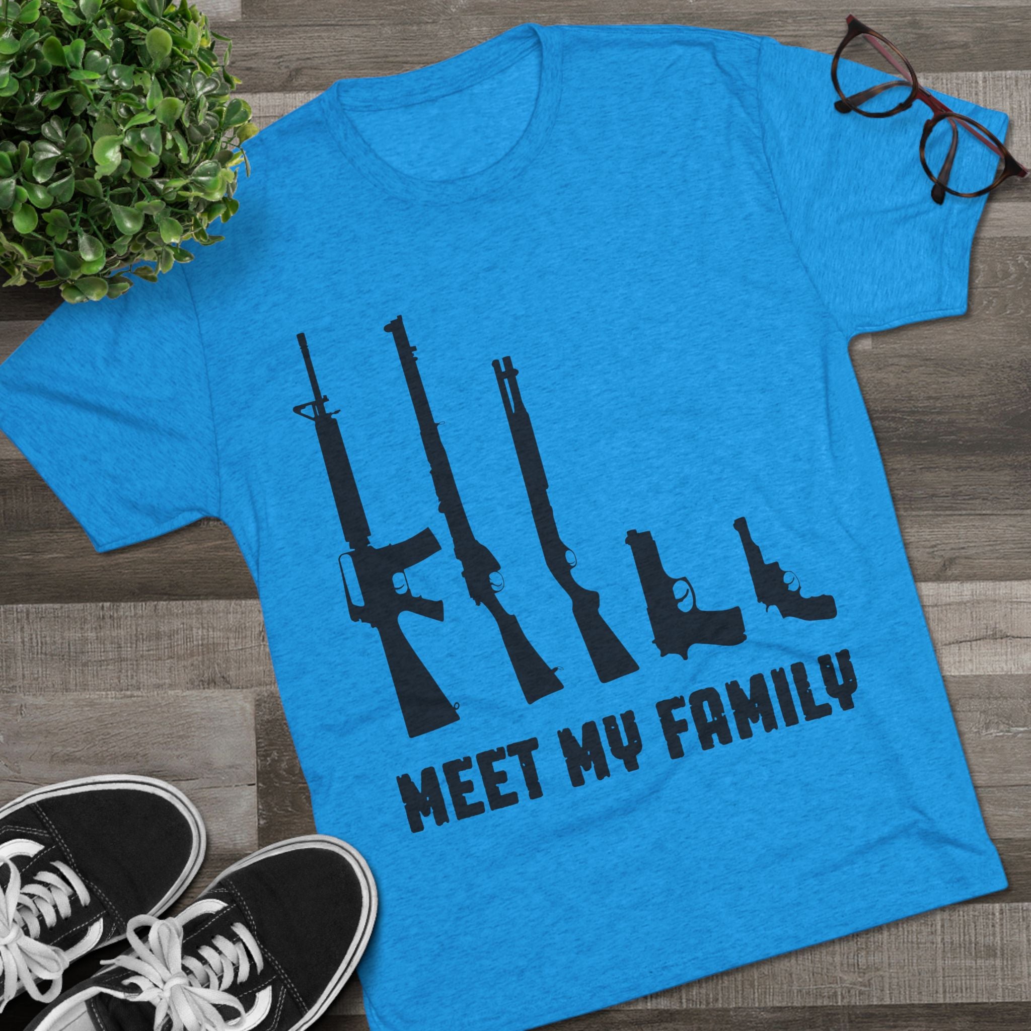 T-Shirt - Meet My Family Unisex Tri-Blend Crew Tee