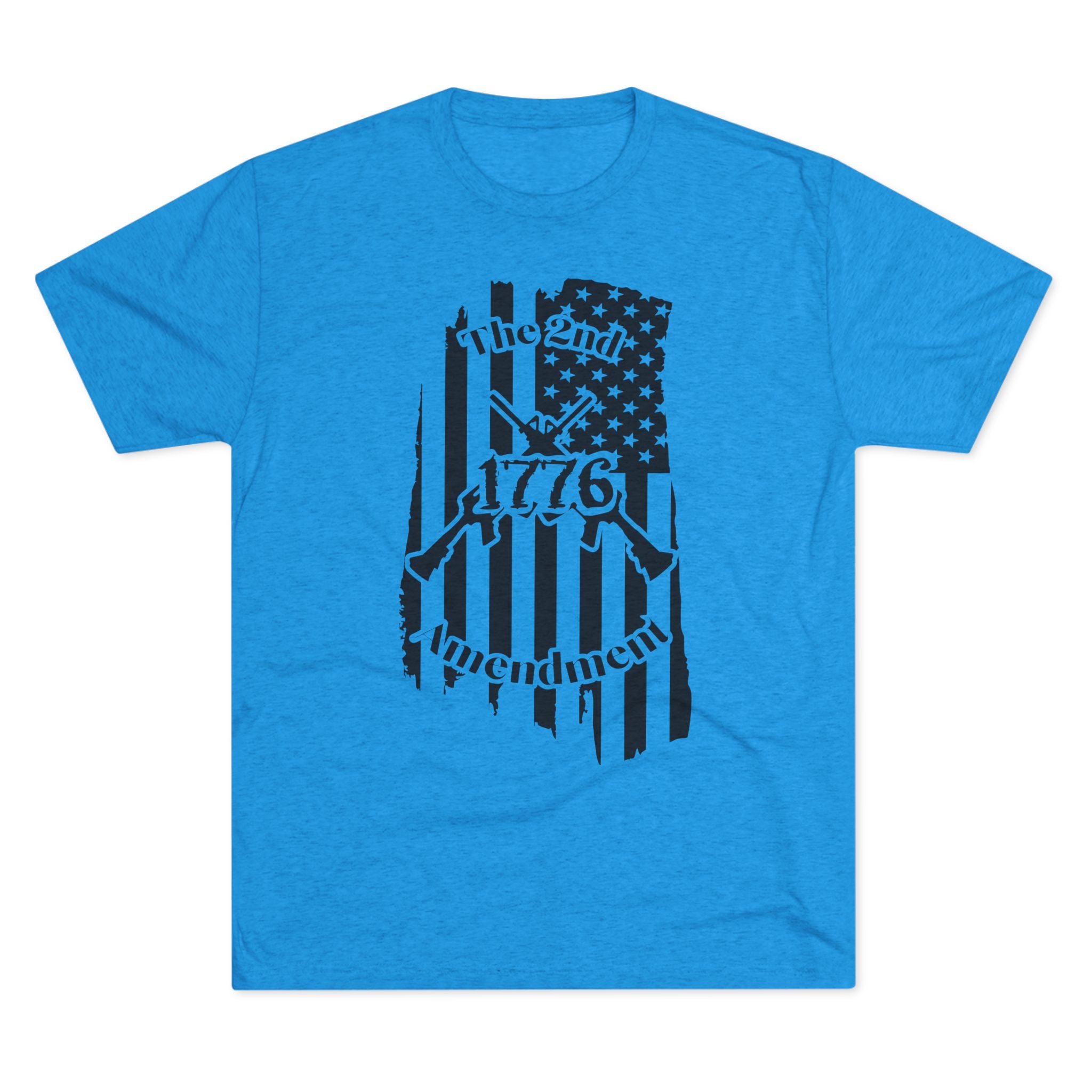 Patriotic Tee - 1776 2nd Amendment Flag Design Unisex Tri-Blend Crew Tee
