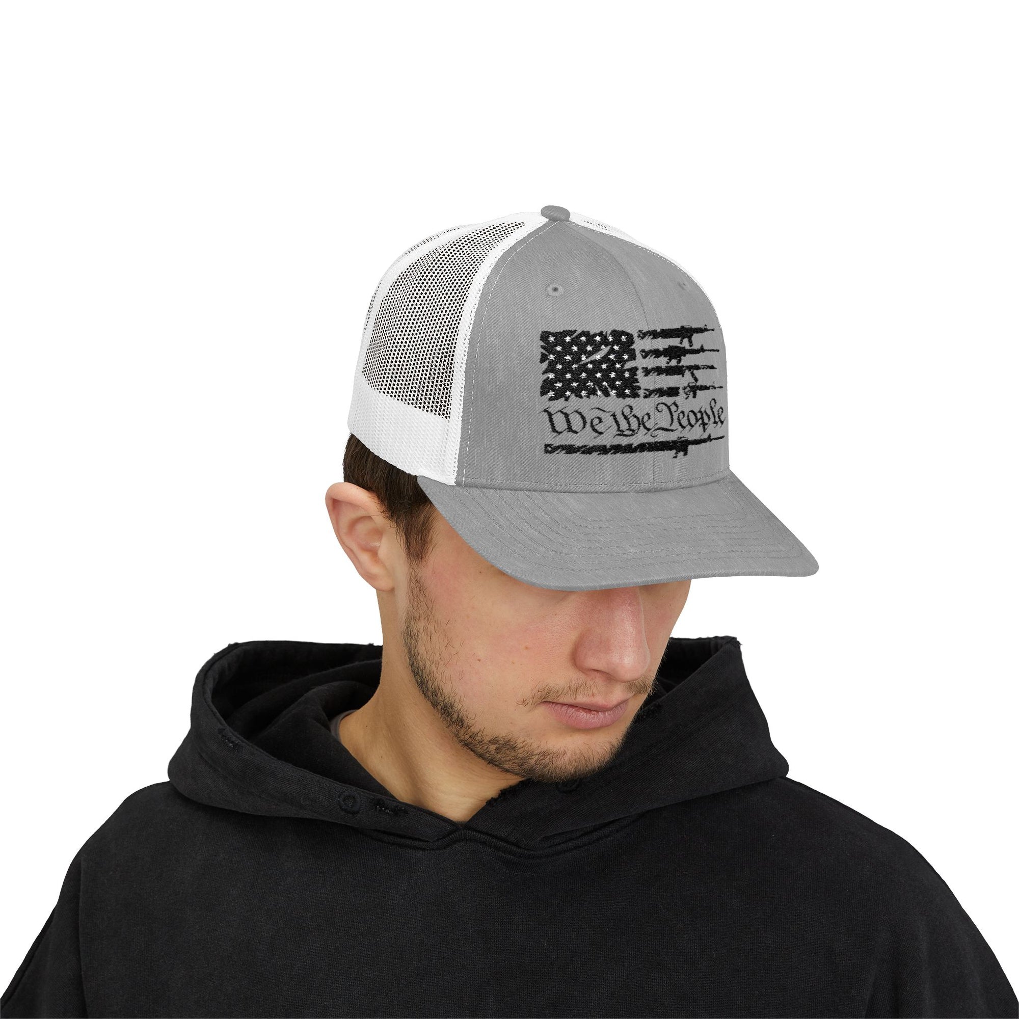 We Be People Snapback Trucker Cap | Patriotic Hat, Casual Cap, American Flag Cap, Perfect for Everyday Wear, Gift for Him/Her