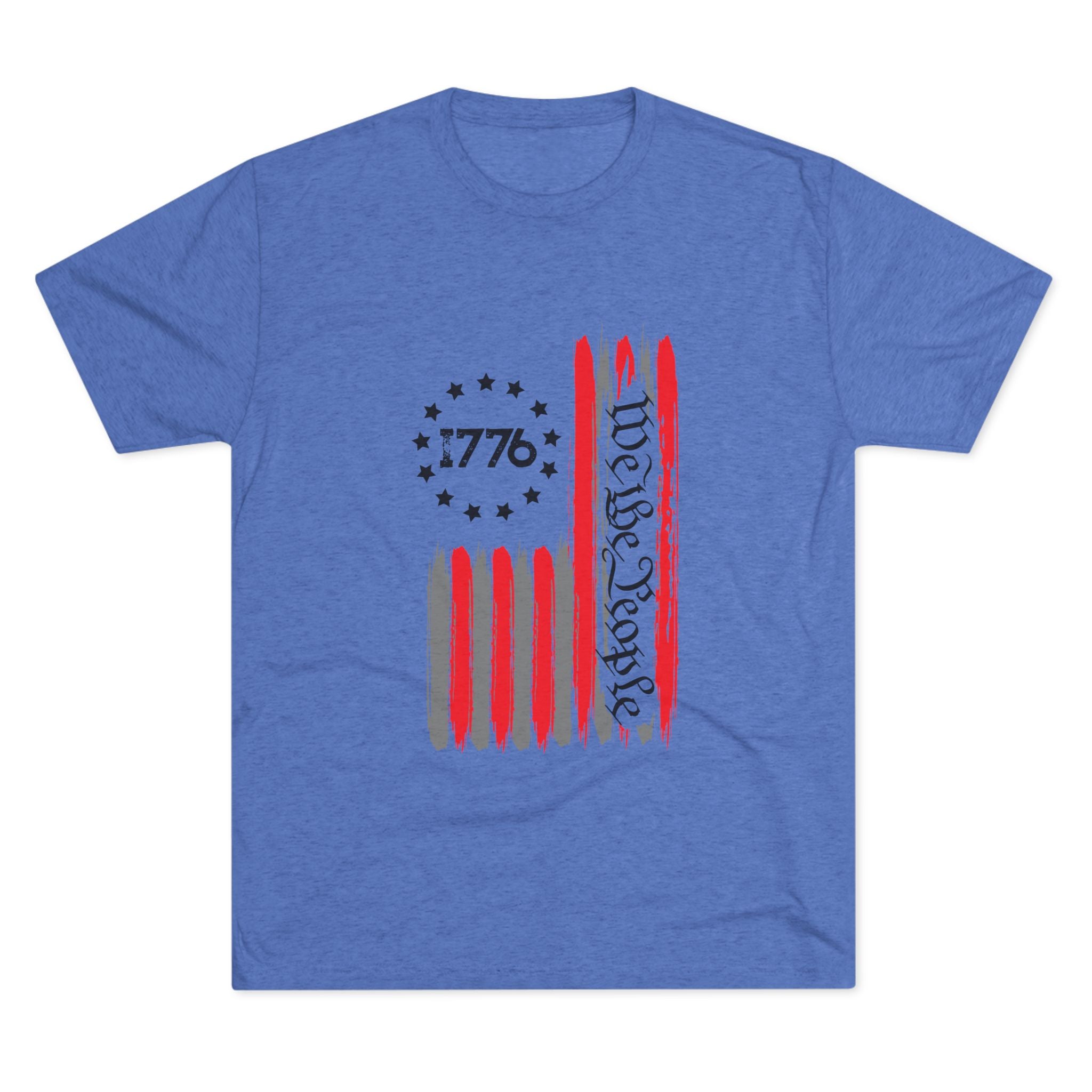 Patriotic Tee - We the People 1776 Flag Unisex Tri-Blend Crew Tee