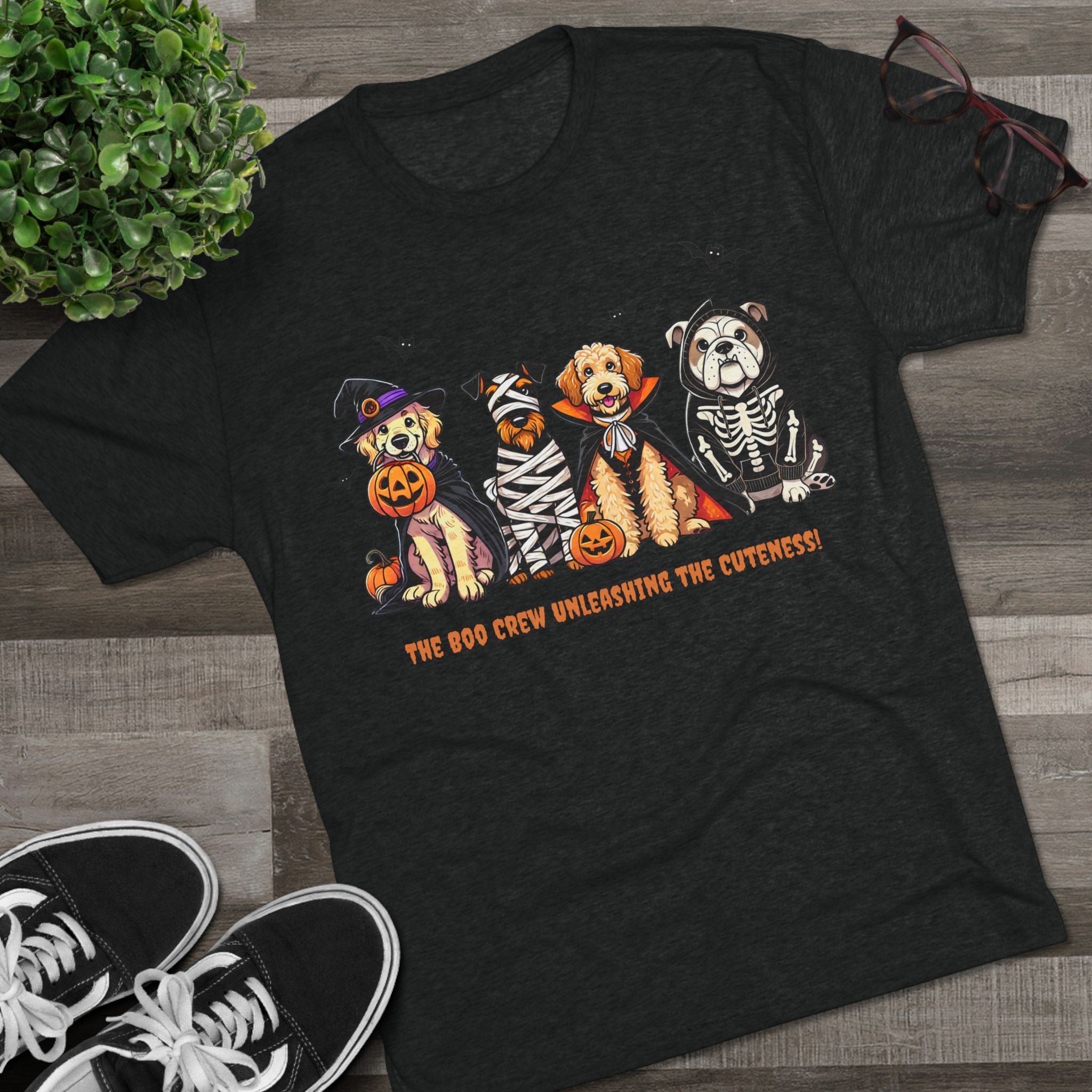 Spooky Paw Graphic Tee - Unisex Tri-Blend Crew Tee for Pet Lovers, Cute Animal Shirt, Halloween Apparel, Dog Lover Gift, Fall Fashion