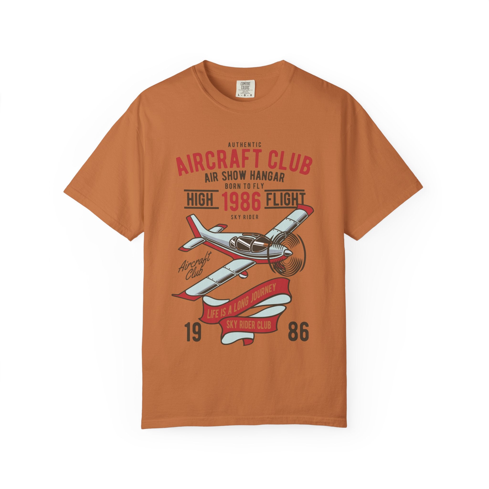 Vintage Aircraft Club T-Shirt | Unisex Garment-Dyed Tee, Aviation Lover Gift, Retro Airplane Shirt, Sky Rider Apparel, Air Show Fashion